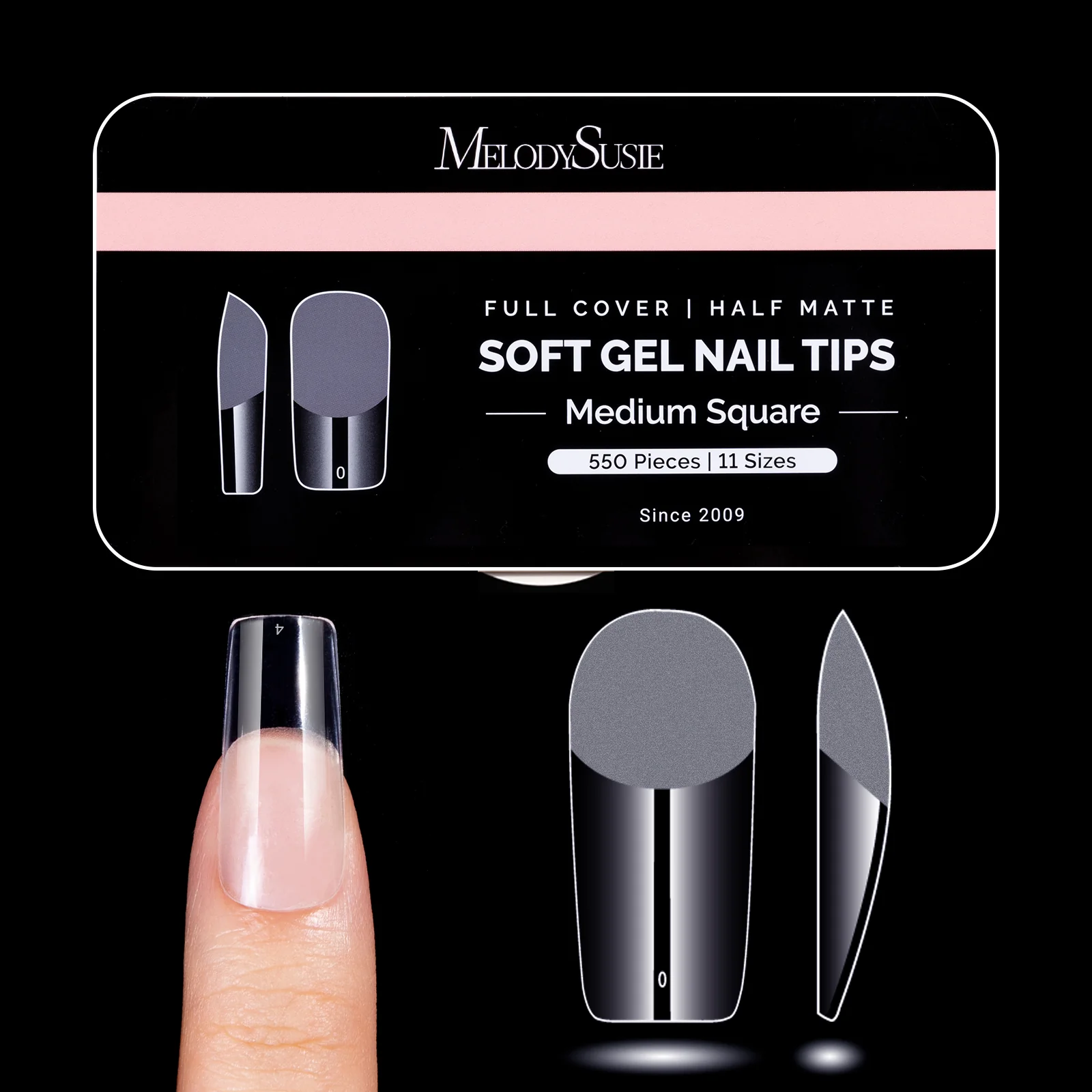 Half Matte Pre-Shaped Acrylic Nail Extension Tips - Image 9