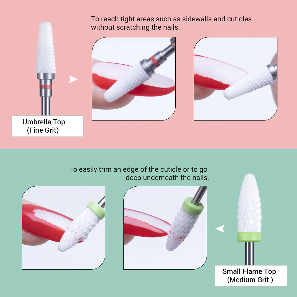 Professional Ceramic Nail Drill Bits Set (5Pcs) - Image 3