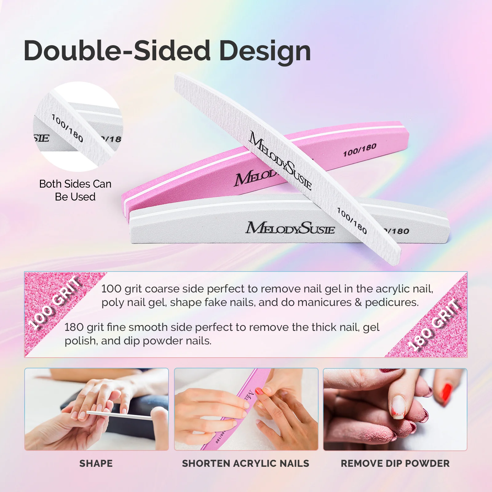 Professional Nail Files and Buffers 16Pcs Kit - 100/180 Grit - Image 4