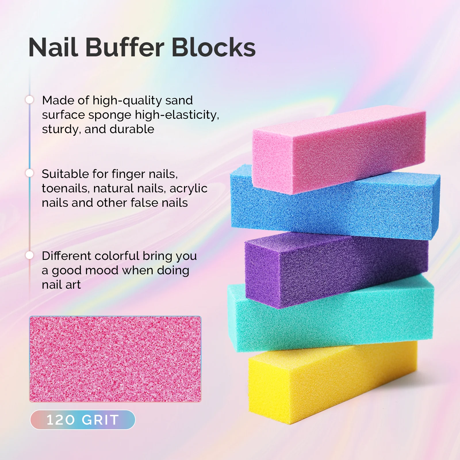 Professional Nail Files and Buffers 16Pcs Kit - 100/180 Grit - Image 6