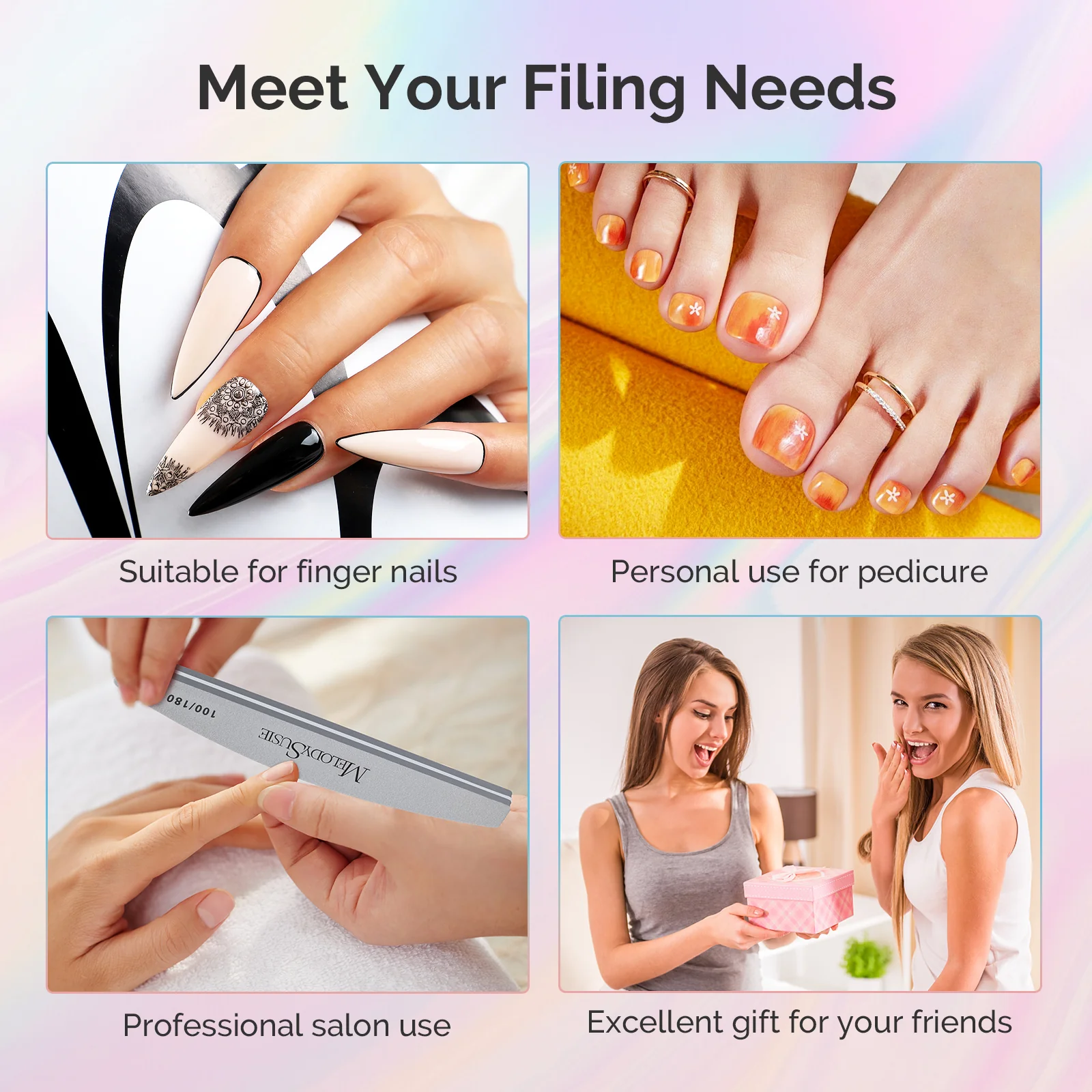 Professional Nail Files and Buffers 16Pcs Kit - 100/180 Grit - Image 7