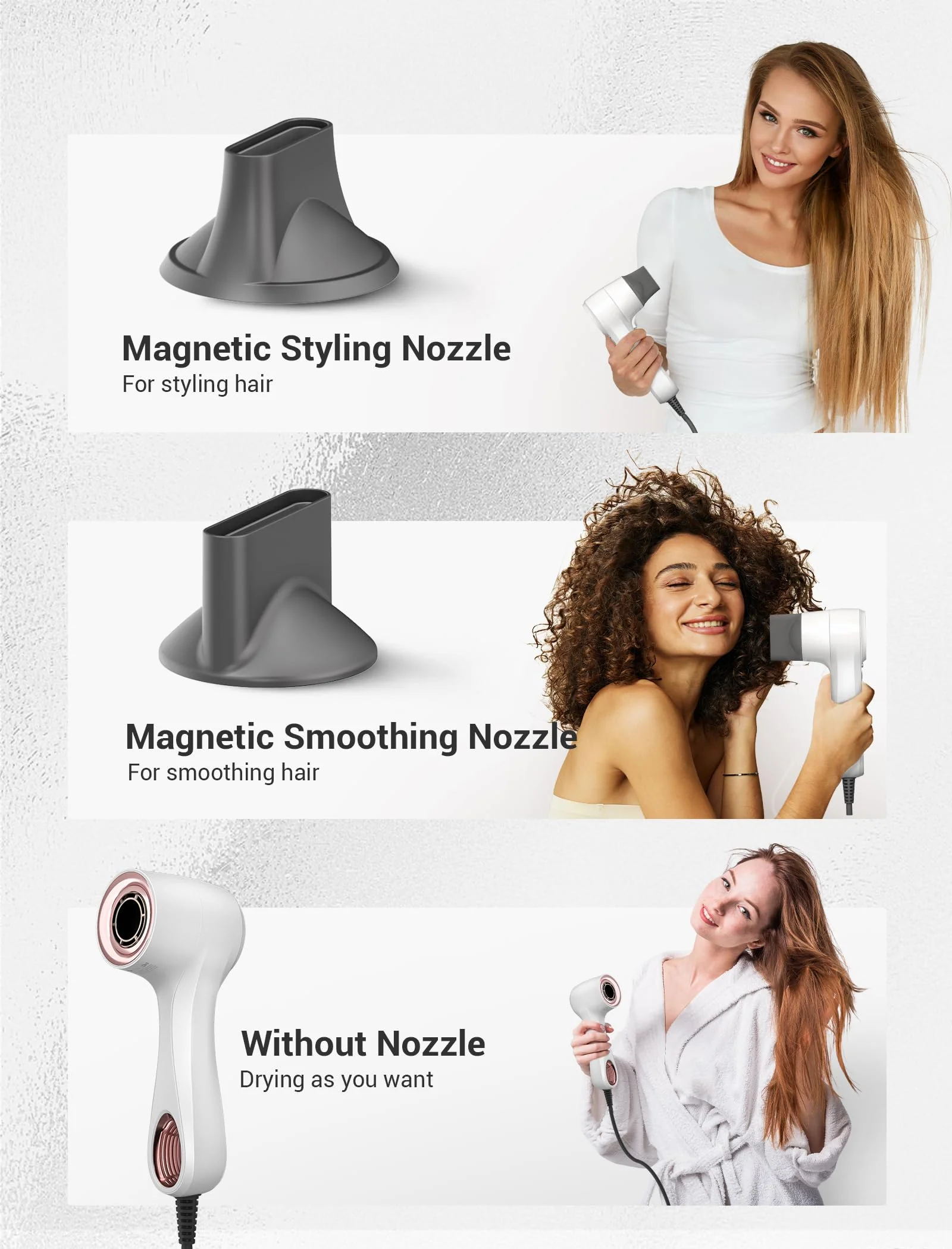 Professional Portable High Speed Hair Dryer - White - Image 6
