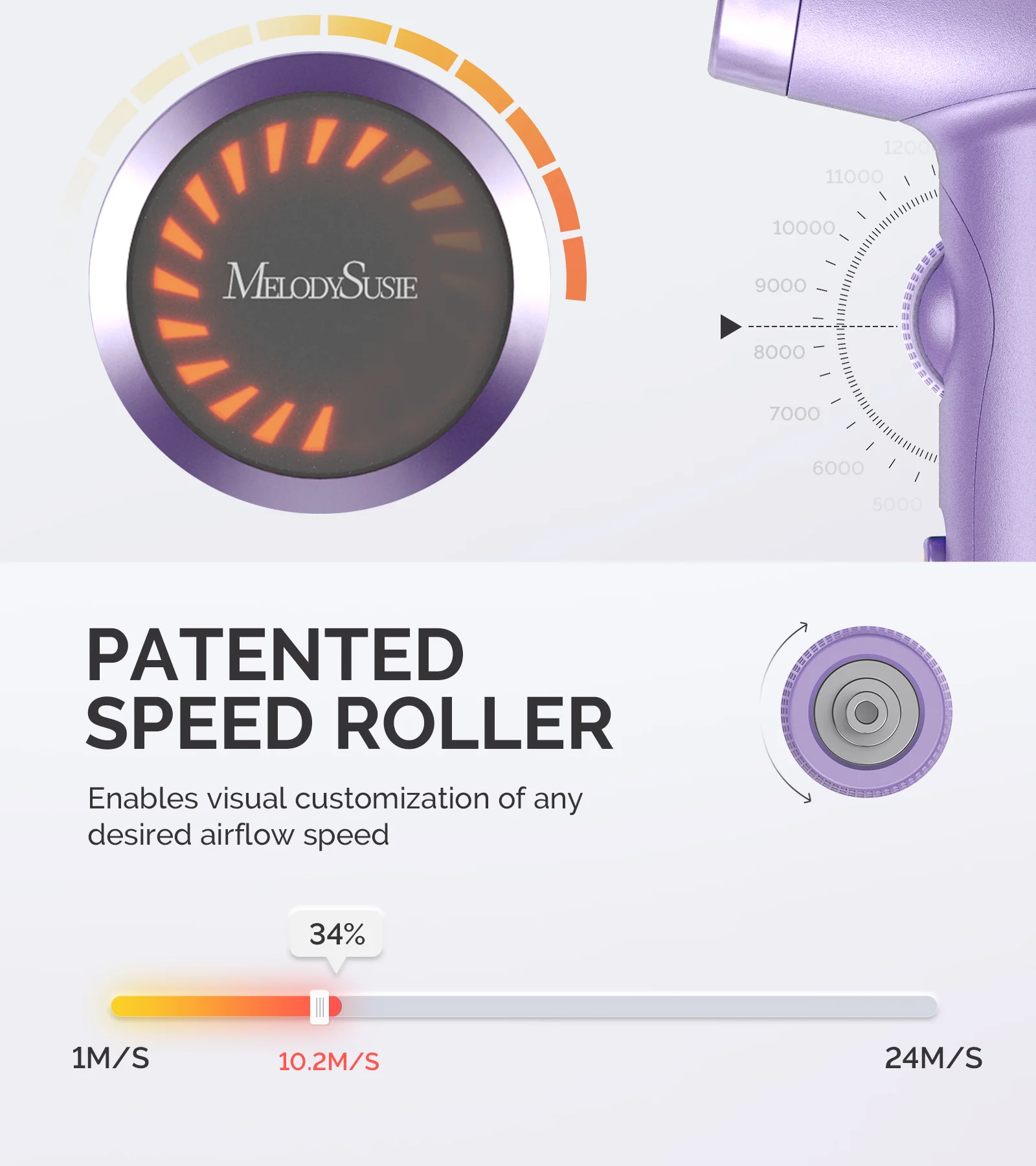 Professional Portable Ionic Hair Dryer 120,000 RPM - Purple (US ONLY) - Image 4