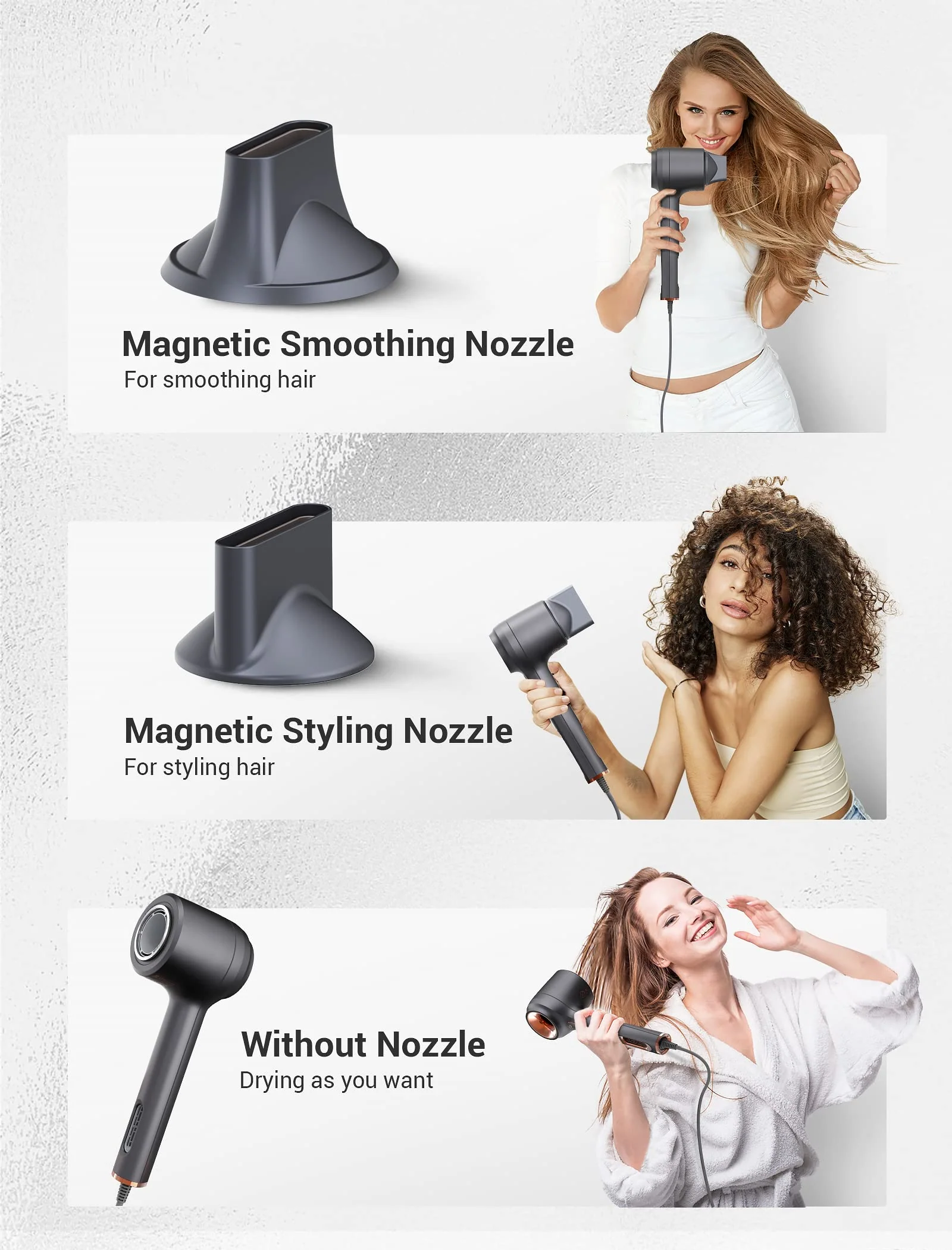Professional Portable lonic Hair Dryer - Black - Image 6