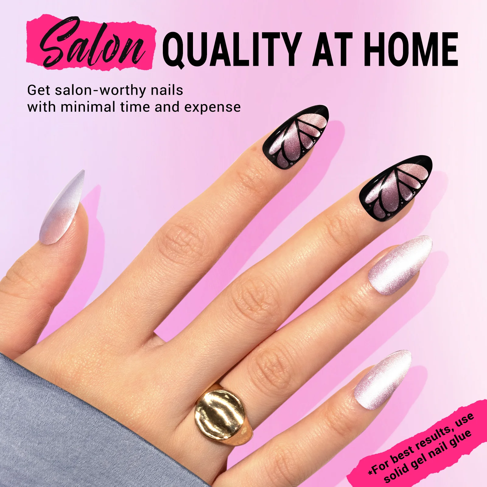 Purple Butterfly Press On Nails Kit - US ONLY - Image 4