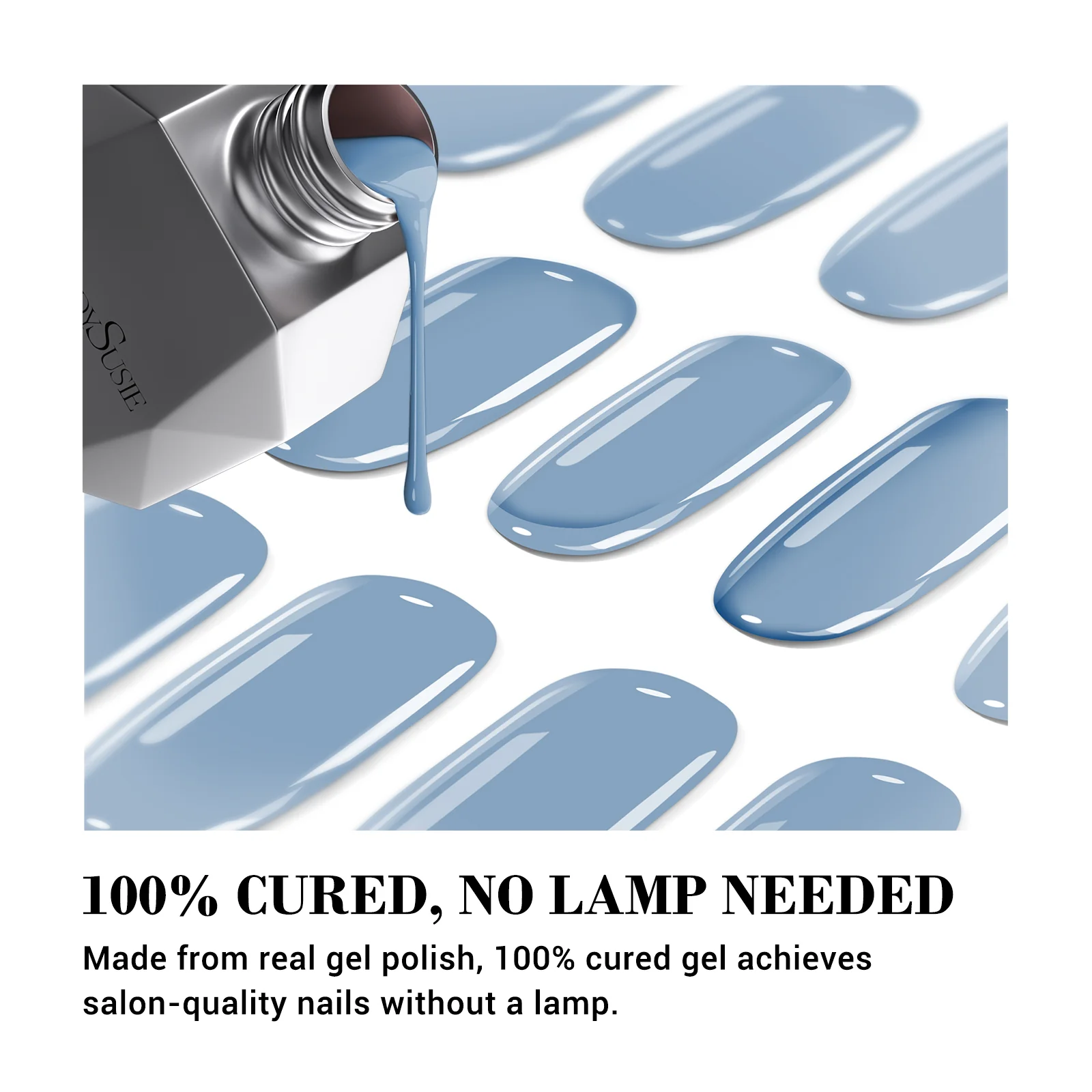 Qcoat Fully Cured Gel Nail Strips - Baby Blue(US ONLY) - Image 2