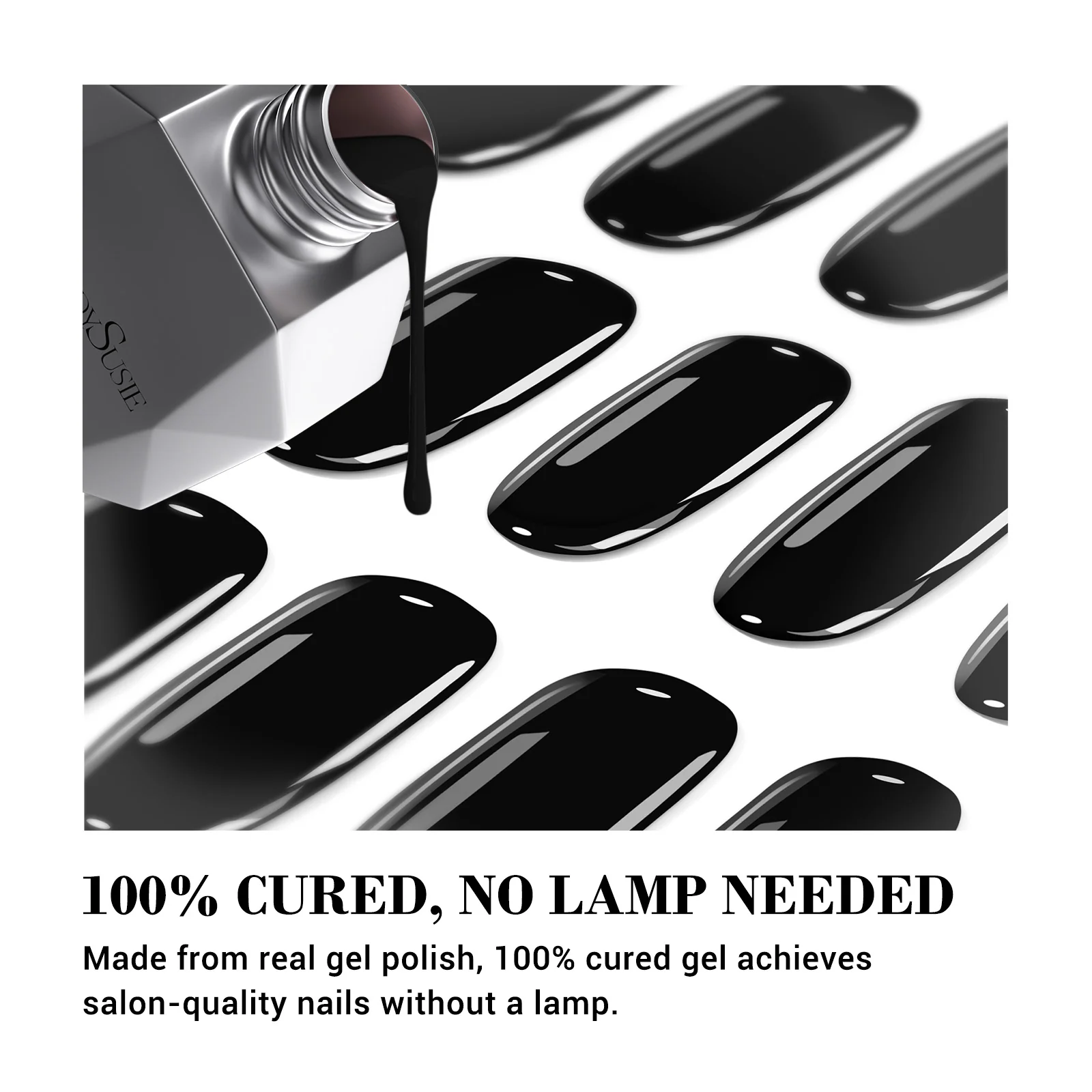 Qcoat Fully Cured Gel Nail Strips - Black(US ONLY) - Image 2