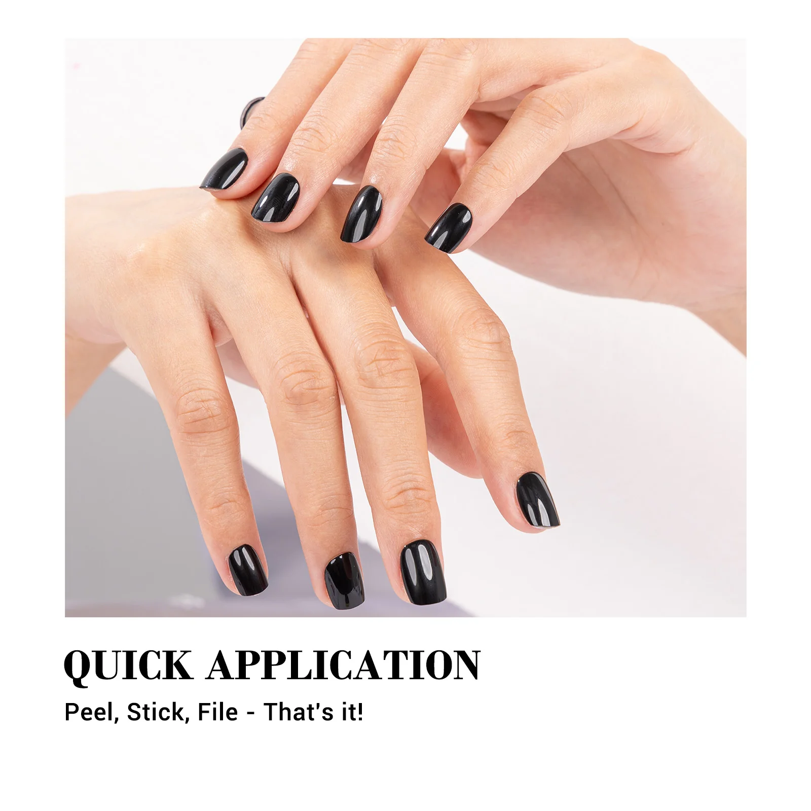 Qcoat Fully Cured Gel Nail Strips - Black(US ONLY) - Image 4