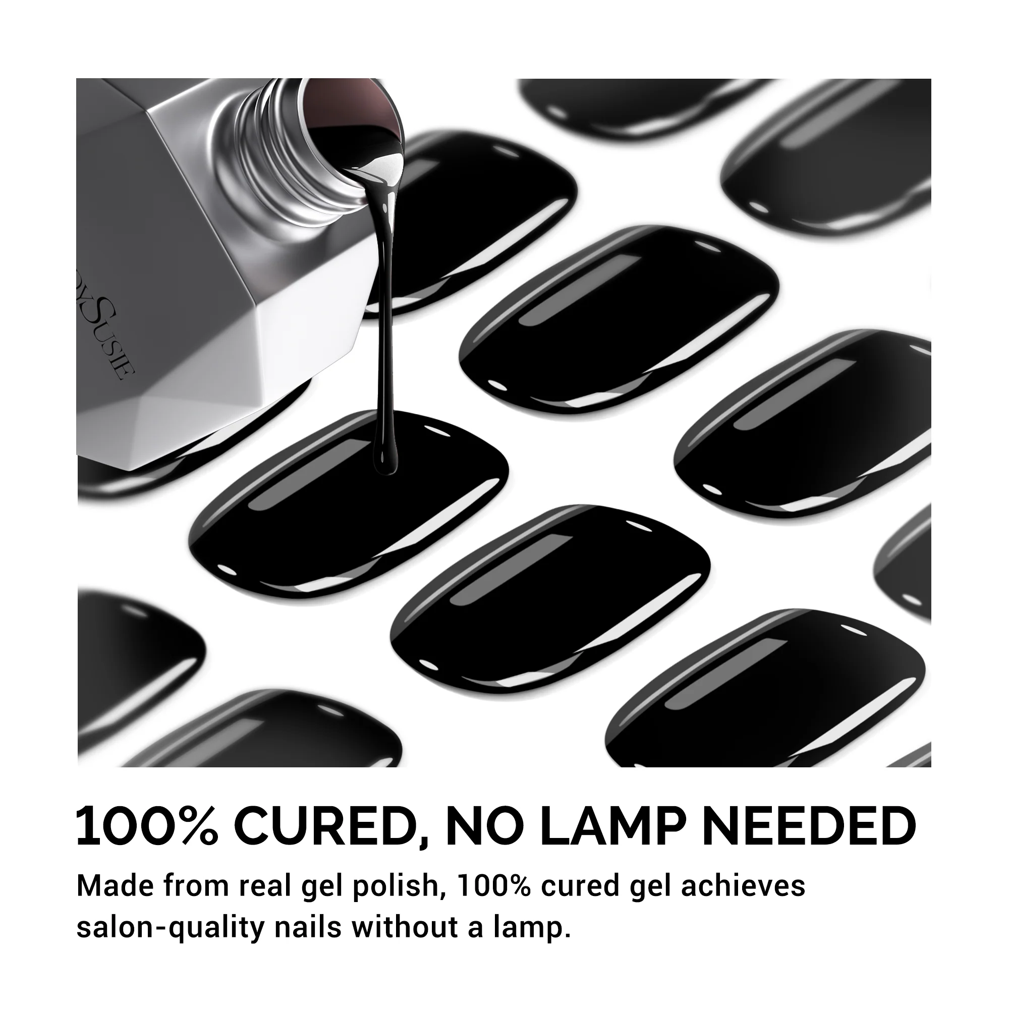 Qcoat Pedicure Fully Cured Gel Nail Strips-Black(US ONLY) - Image 2
