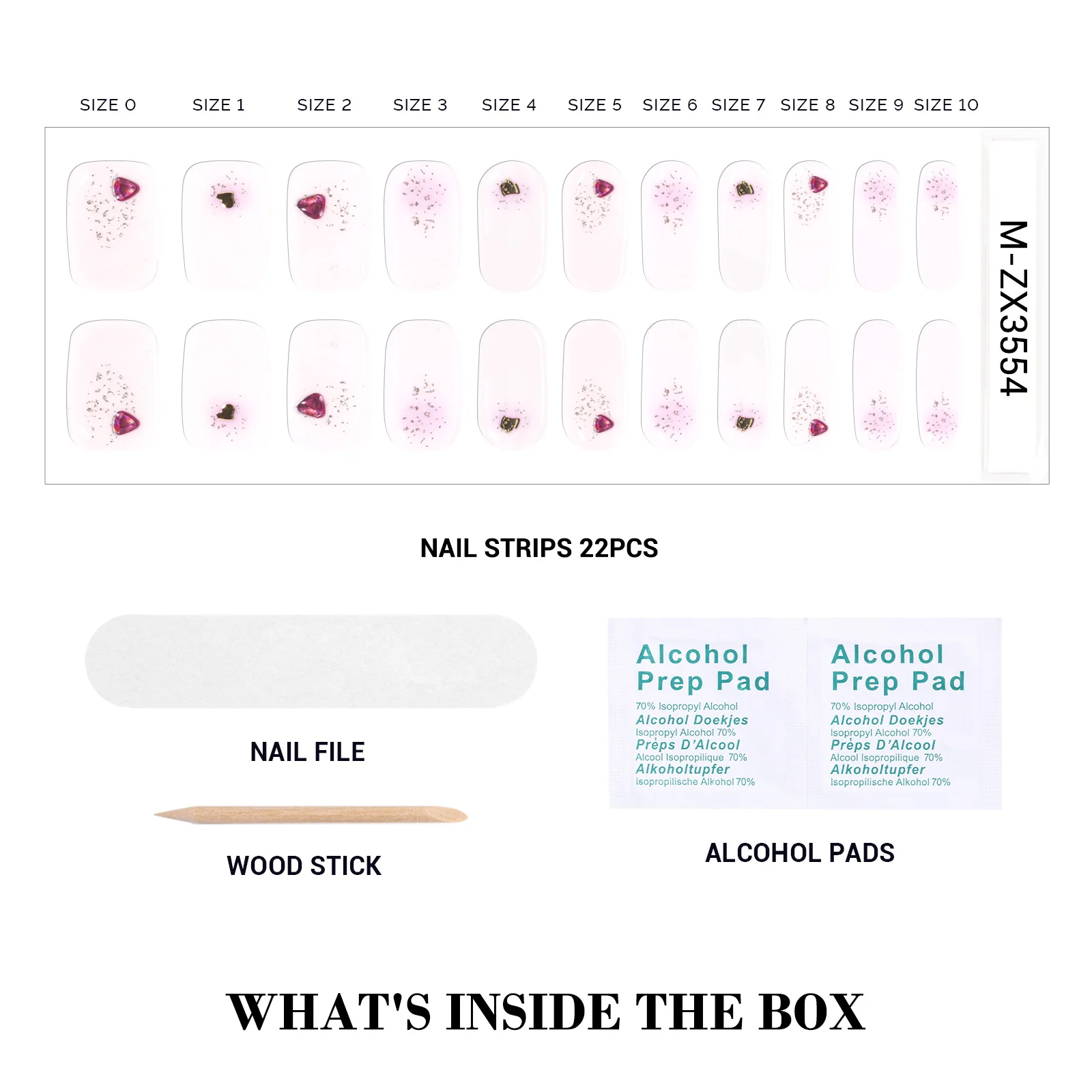 Qcoat Fully Cured Gel Nail Strips - Blush Heart(US ONLY) - Image 3