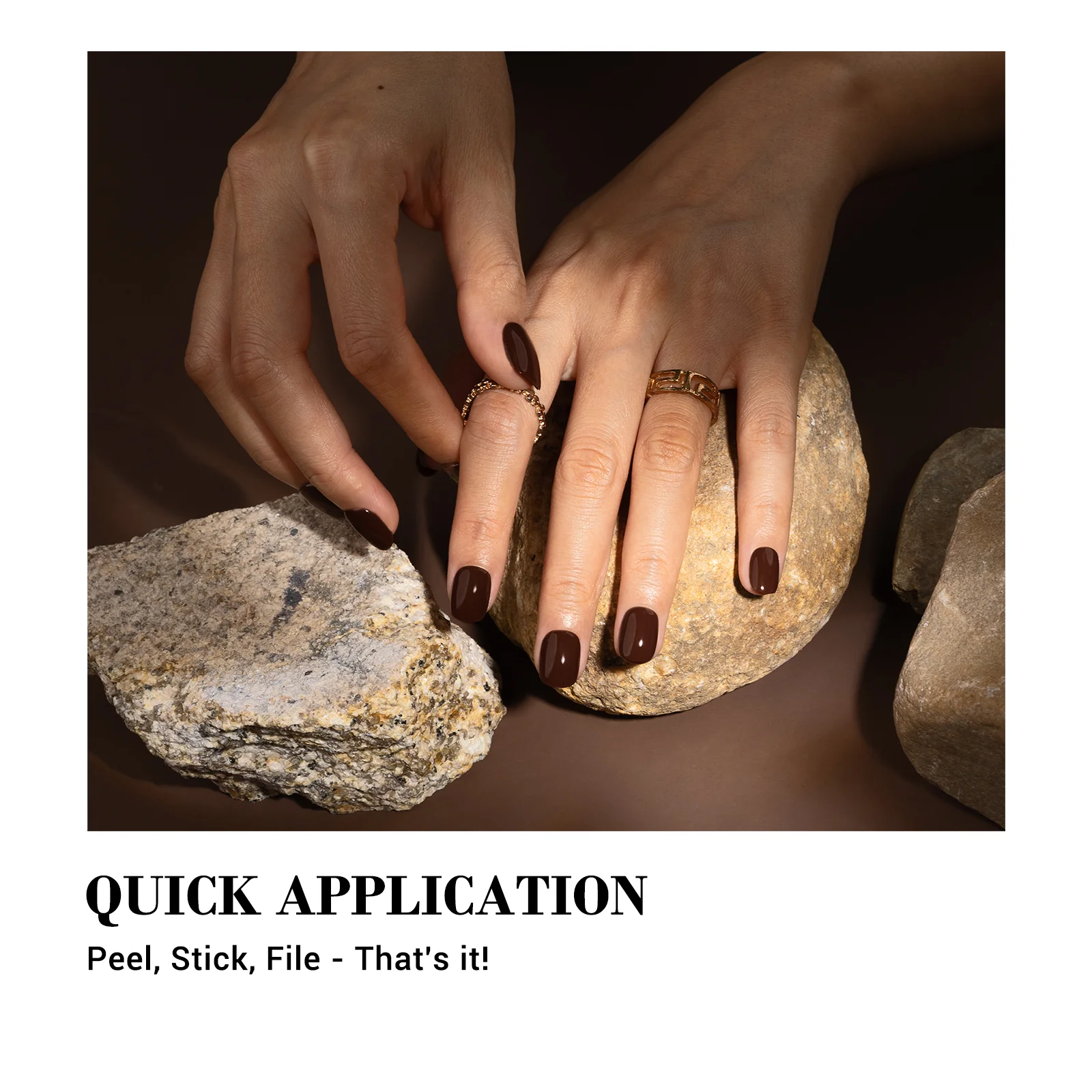 Qcoat Fully Cured Gel Nail Strips - Chocolate(US ONLY) - Image 4
