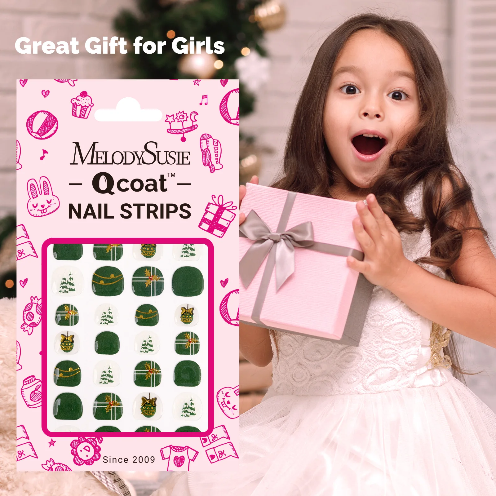 Qcoat Fully Cured Gel Nail Strips for Kids - Festive Gifts - Image 6