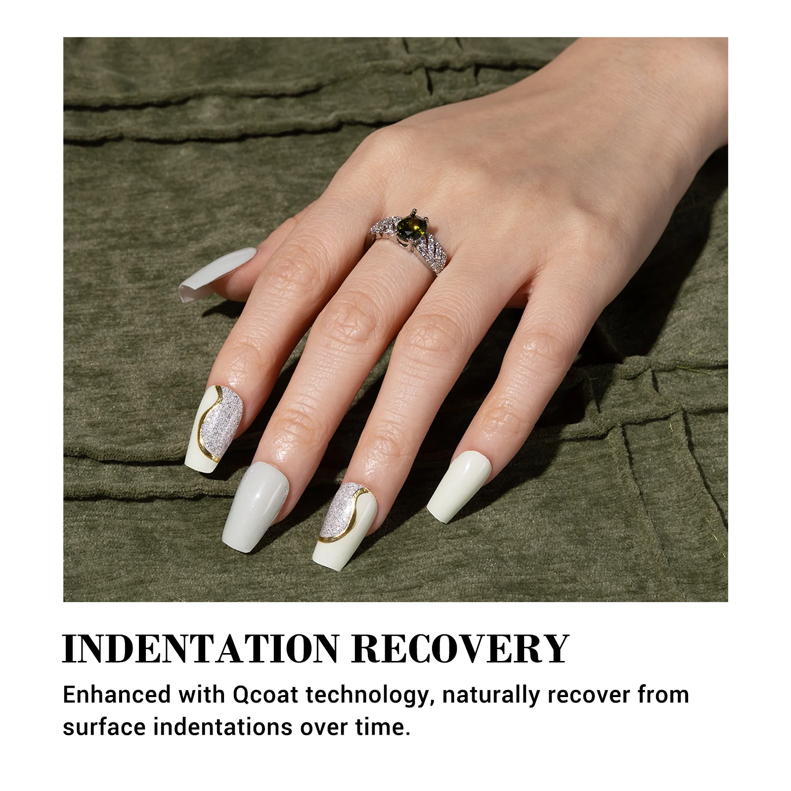 Qcoat Fully Cured Gel Nail Strips - Milky Green Waves(US ONLY) - Image 5