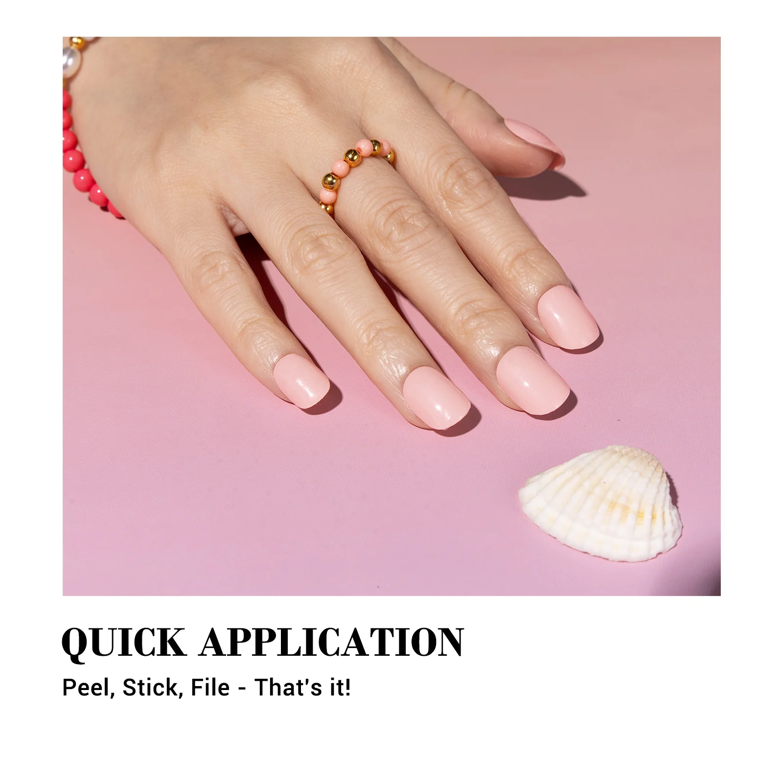 Qcoat Fully Cured Gel Nail Strips - Pastel Pink(US ONLY) - Image 4