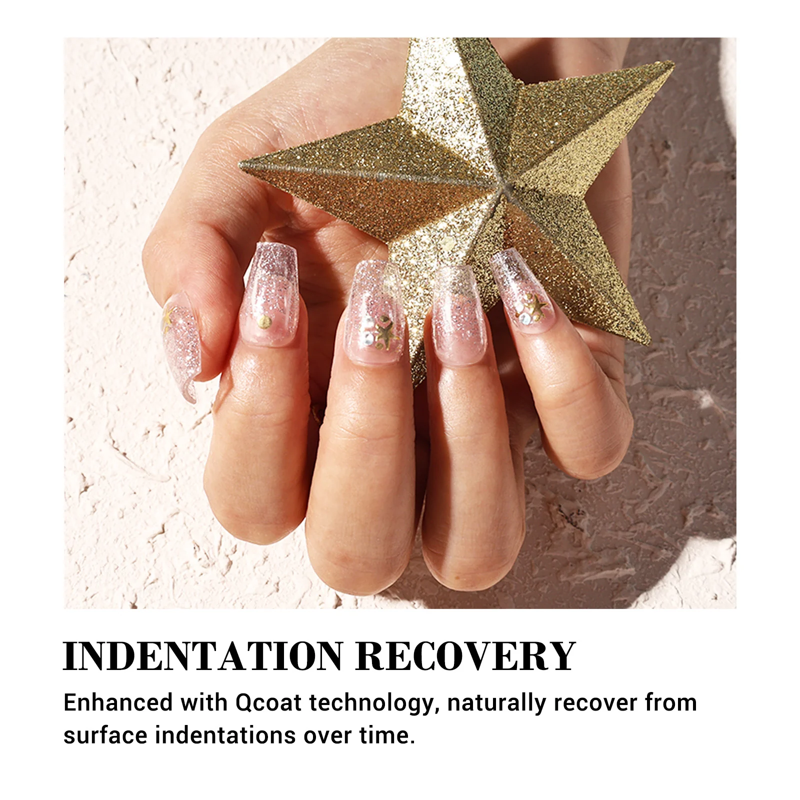 Qcoat Fully Cured Gel Nail Strips - Pink Glitter Starfish(US ONLY) - Image 5