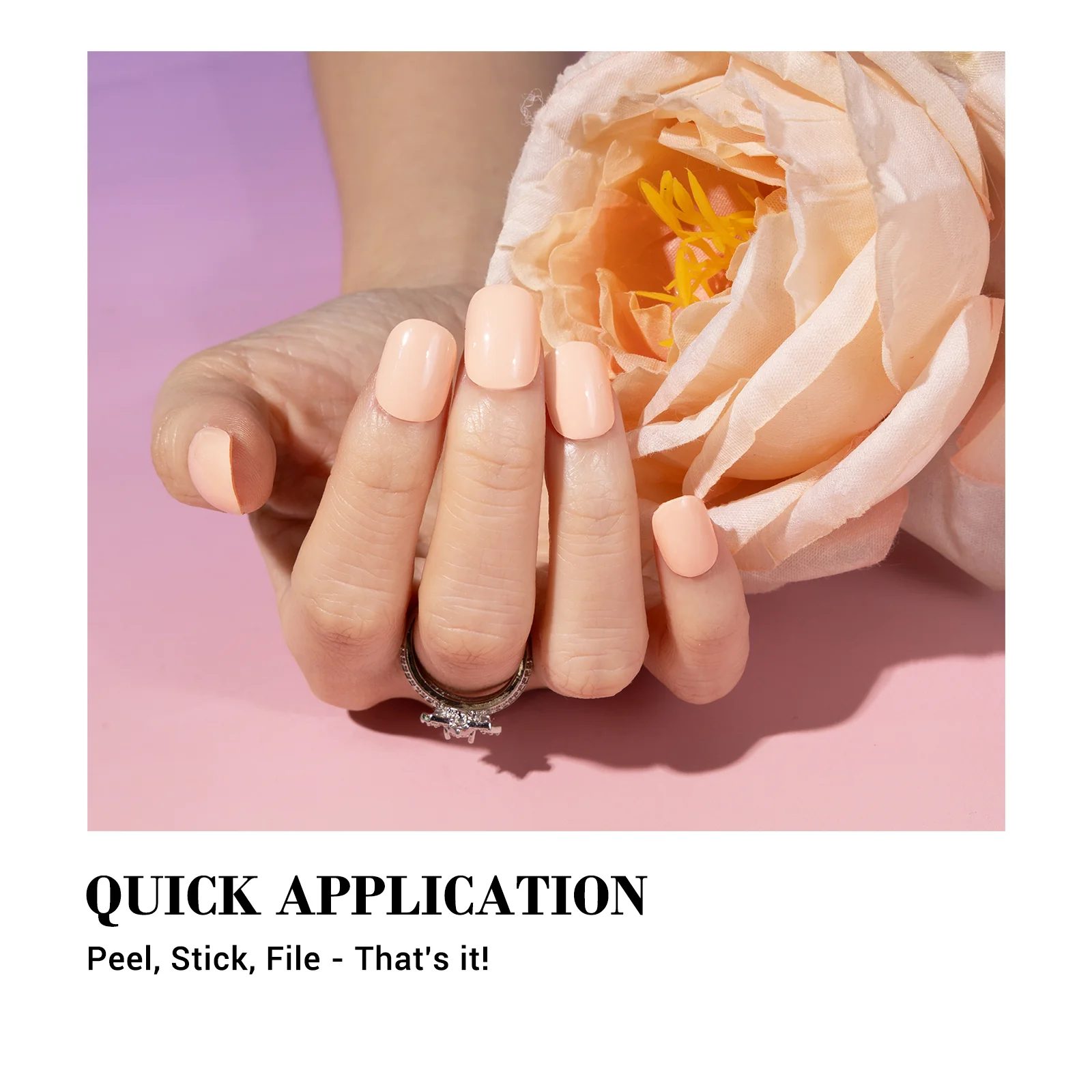 Qcoat Fully Cured Gel Nail Strips - Pinkish Orange(US ONLY) - Image 4