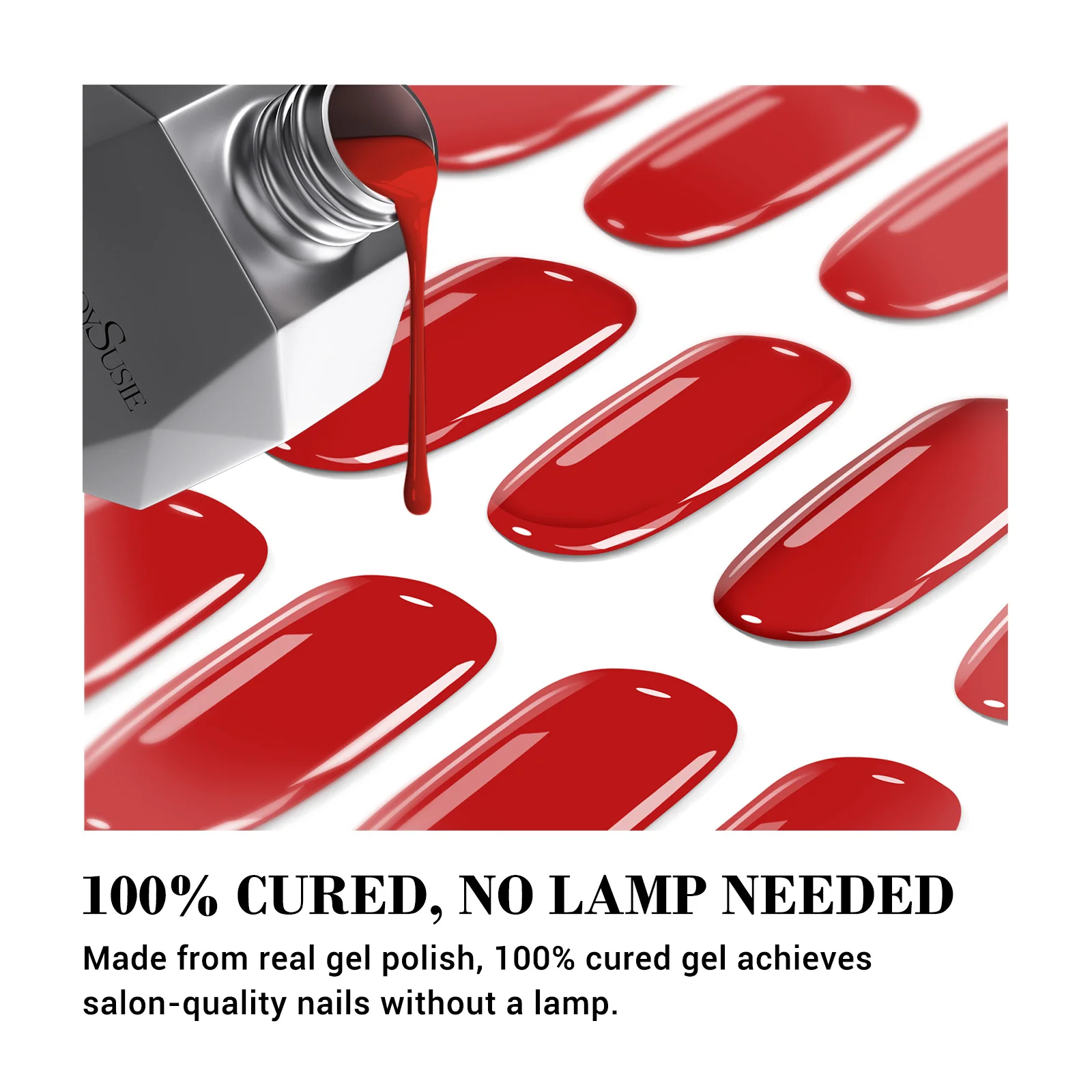 Qcoat Fully Cured Gel Nail Strips - Red(US ONLY) - Image 2