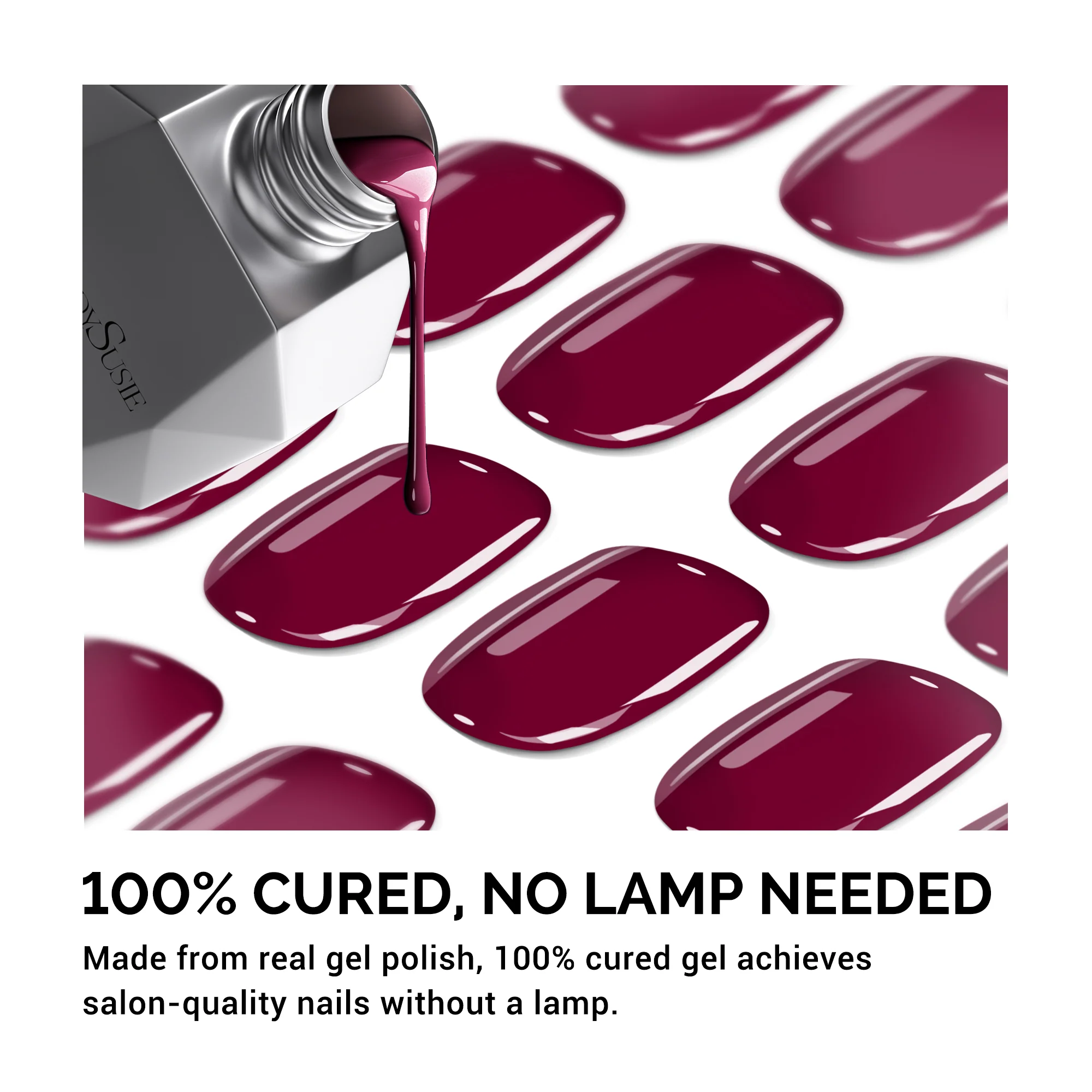 Qcoat Pedicure Fully Cured Gel Nail Strips-Red Wine(US ONLY) - Image 2