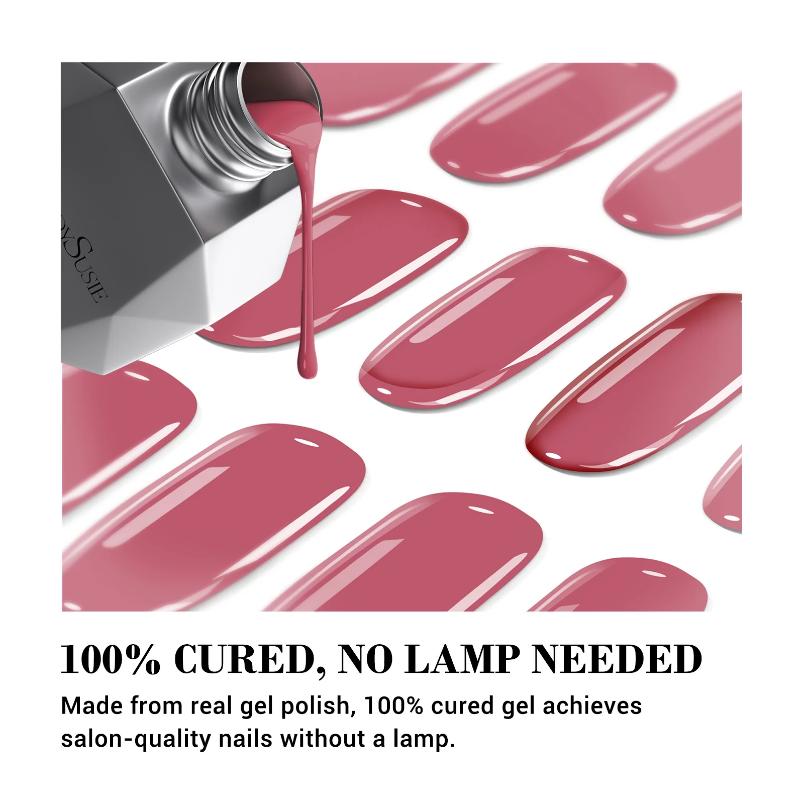 Qcoat Fully Cured Gel Nail Strips - Rose Pink (US ONLY) - Image 2