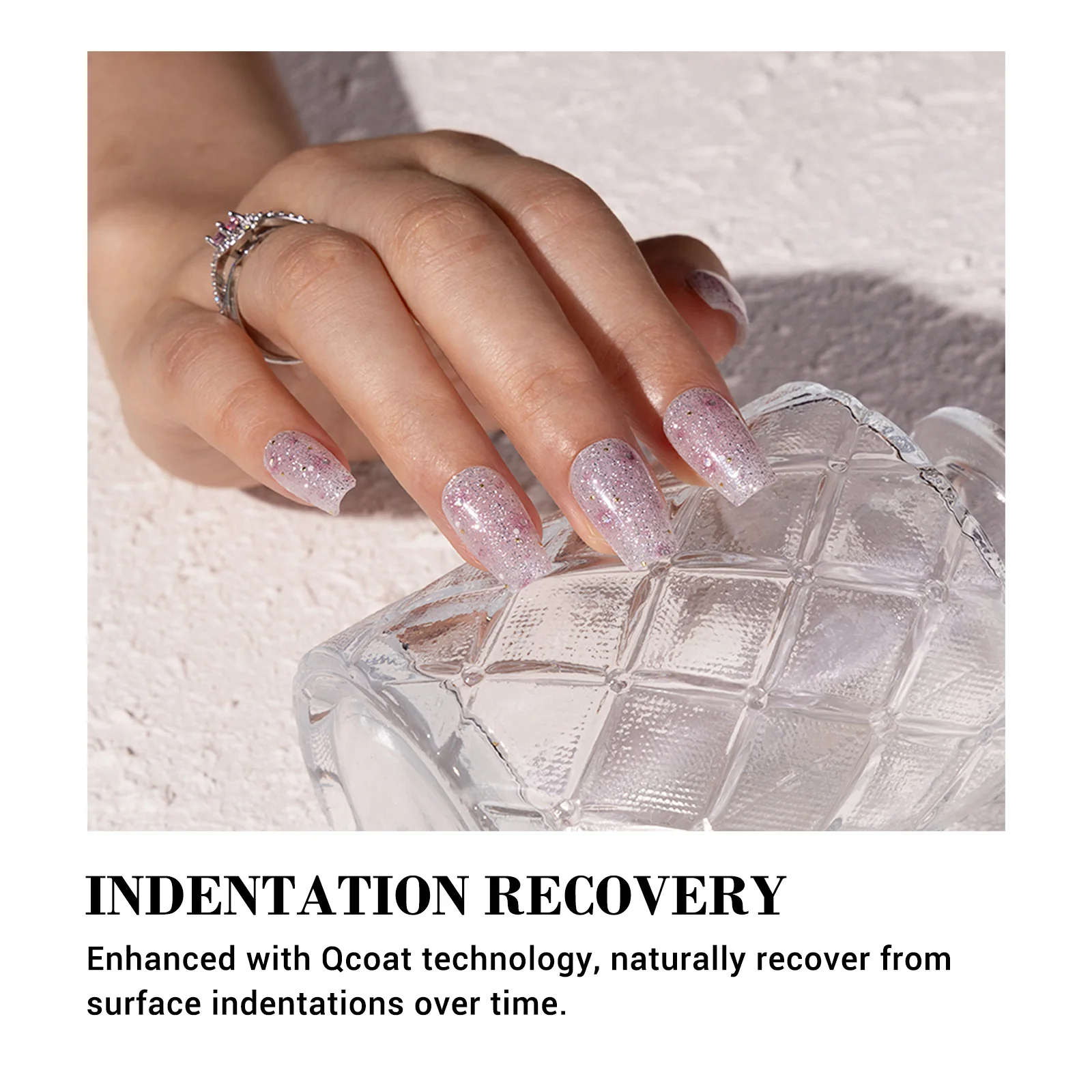 Qcoat Fully Cured Gel Nail Strips - Sliver Glitter Gems(US ONLY) - Image 5