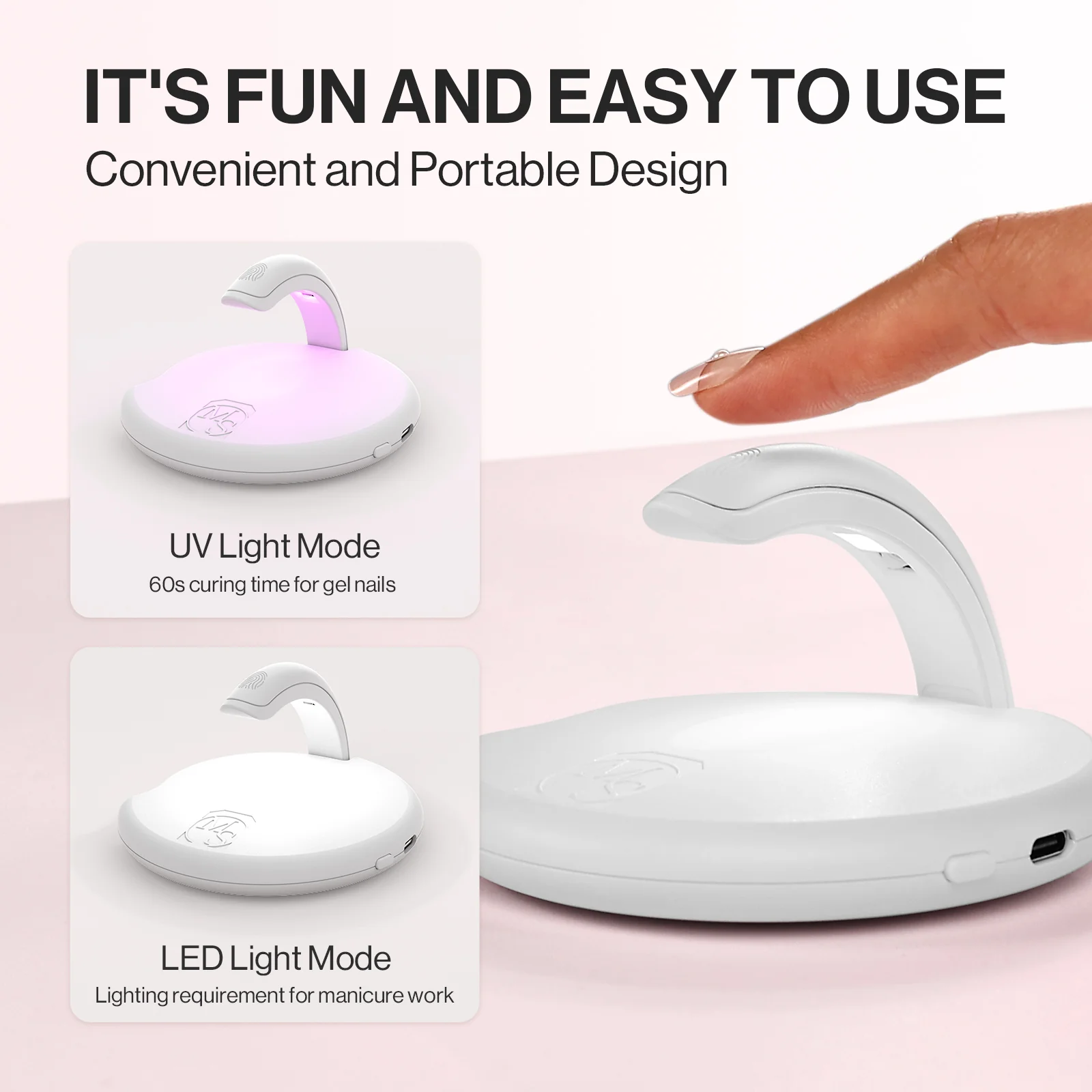Rechargeable P-Art05M Mini 2 in 1 LED/UV Nail Art Lamp - Image 5