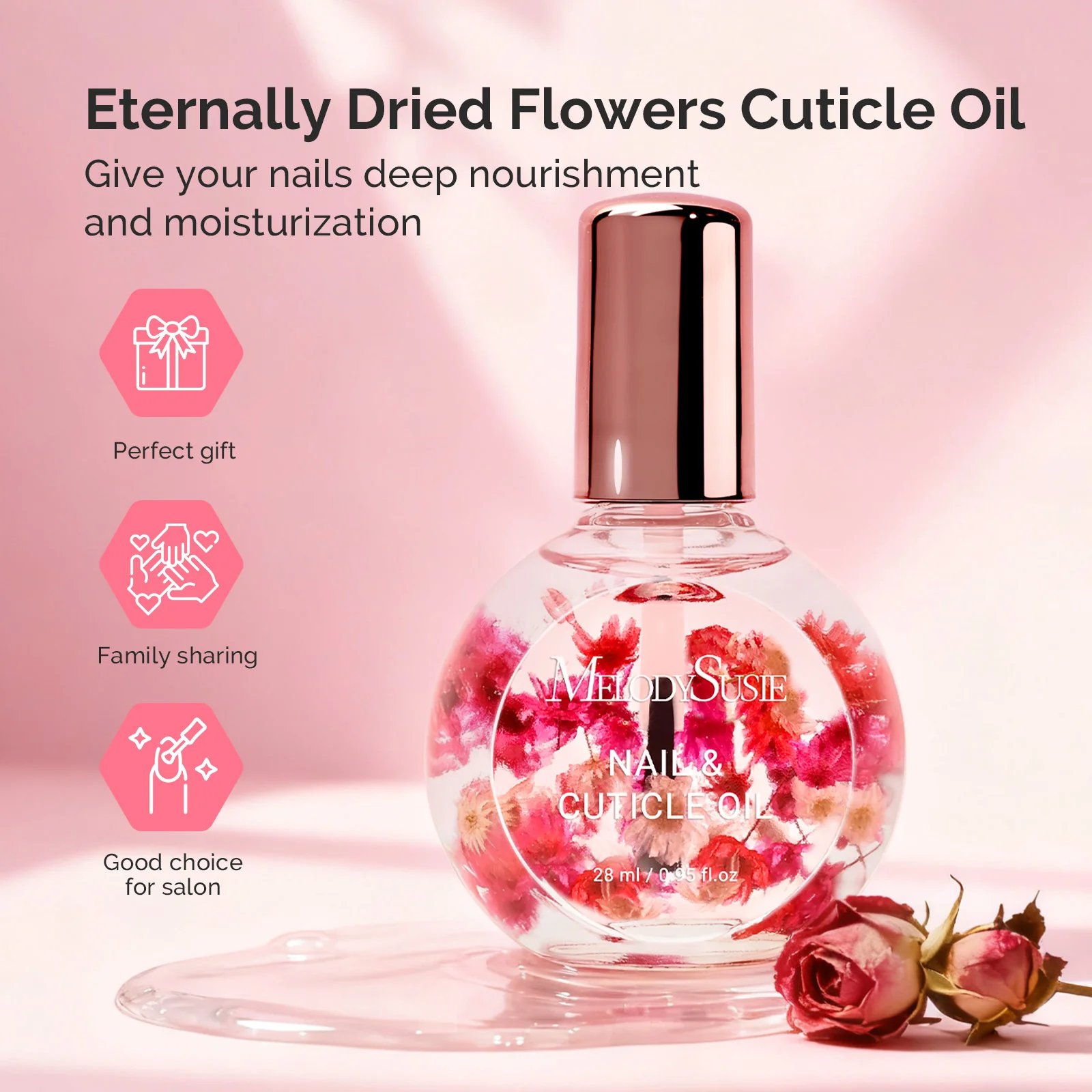 Rose Cuticle Oil 28ml 0.95 fl. Oz - Image 2