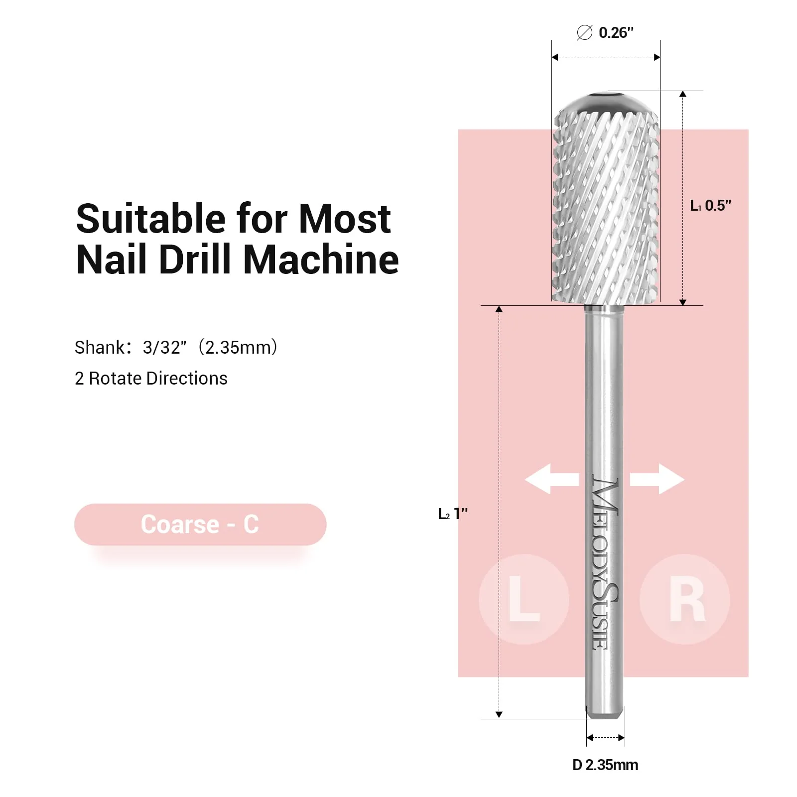 Round Top Large Barrel Carbide Nail Drill Bits-Coarse C (1 pc) - Image 5
