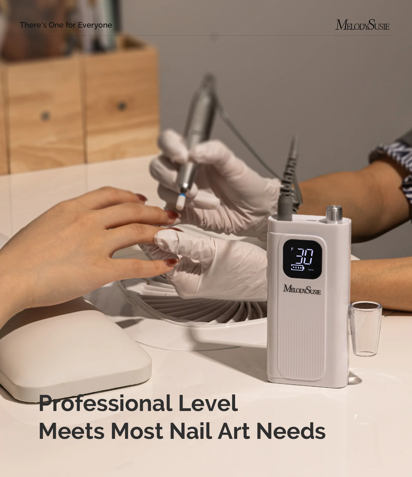 SC300F Clip-On Rechargeable Nail Drill 30,000RPM - White - Image 4