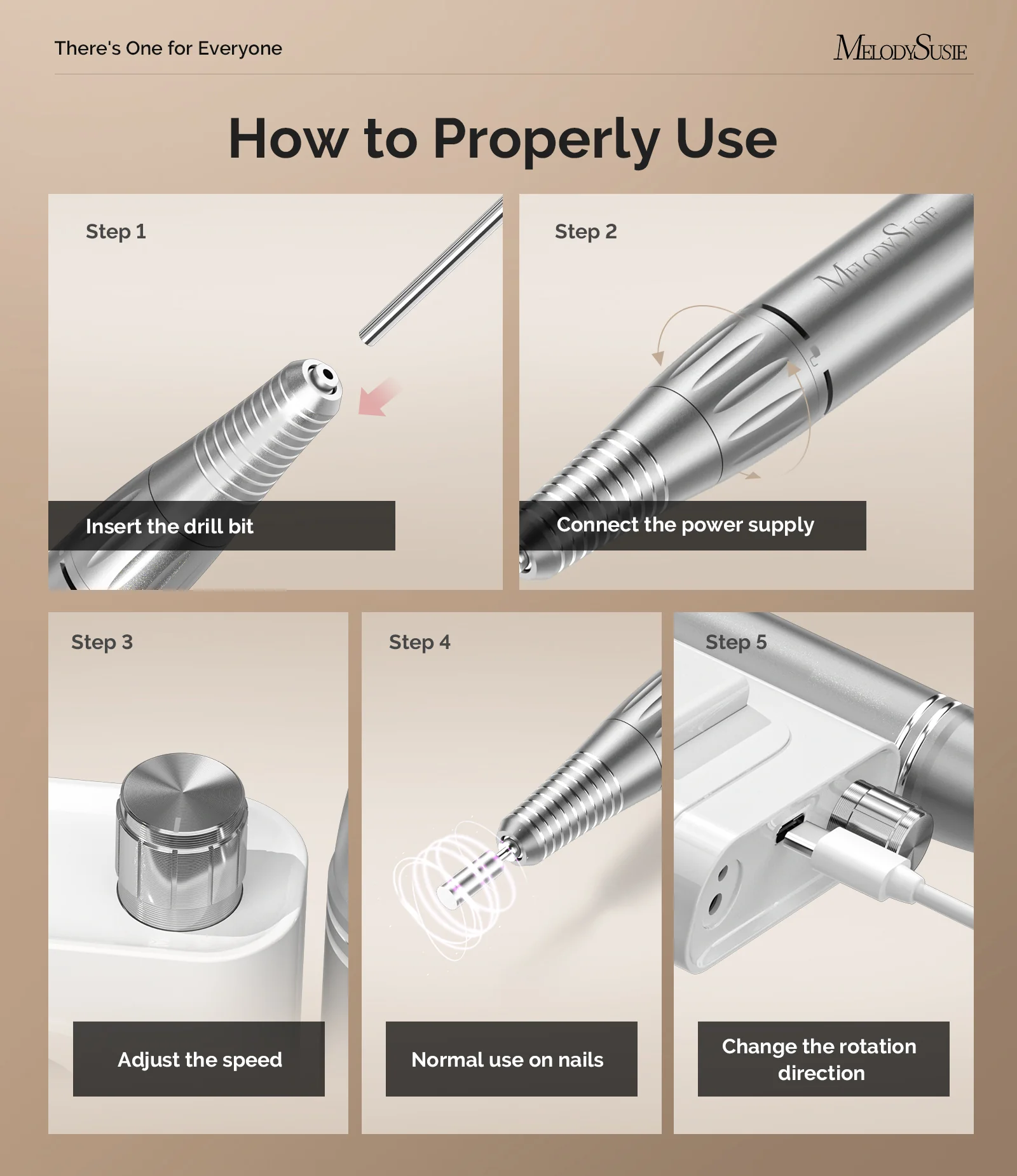 SC300F Clip-On Rechargeable Nail Drill 30,000RPM - White - Image 5