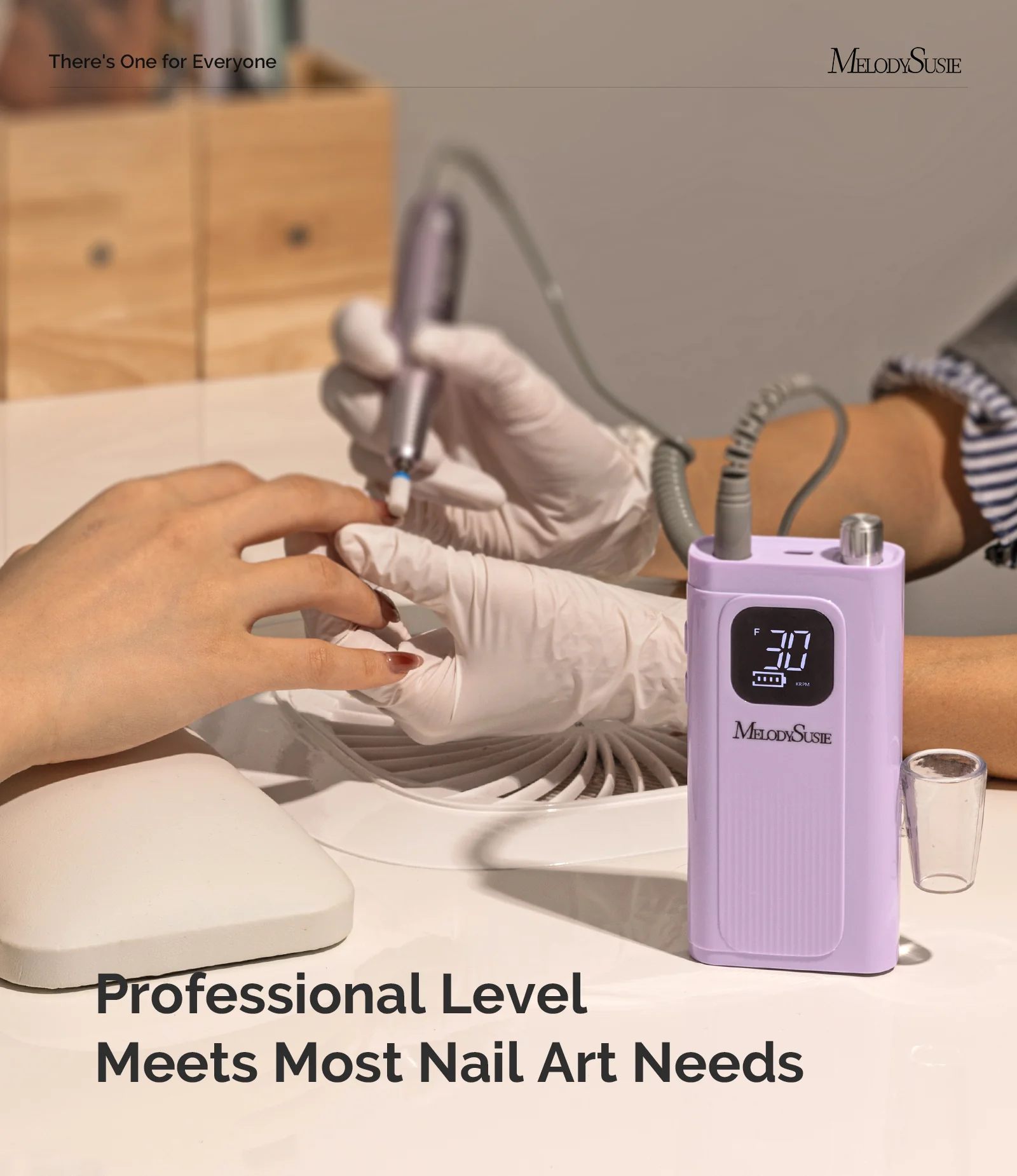 SC300F Clip-On Rechargeable Nail Drill 30,000RPM - Purple - Image 4