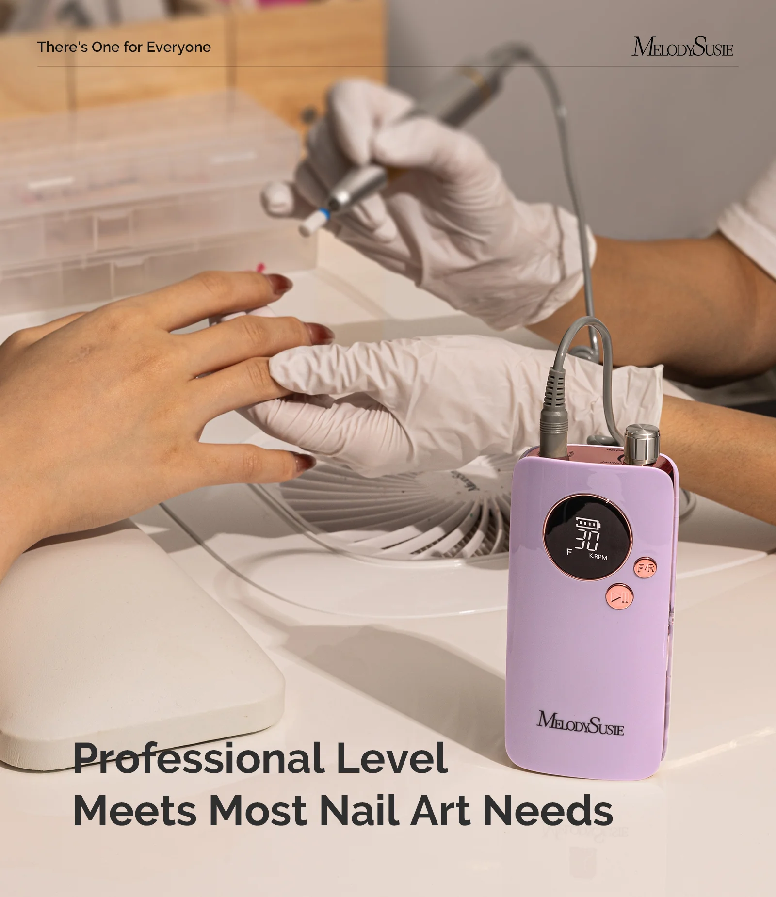 SC320F Clip-On Rechargeable Nail Drill 30,000RPM - Purple - Image 4