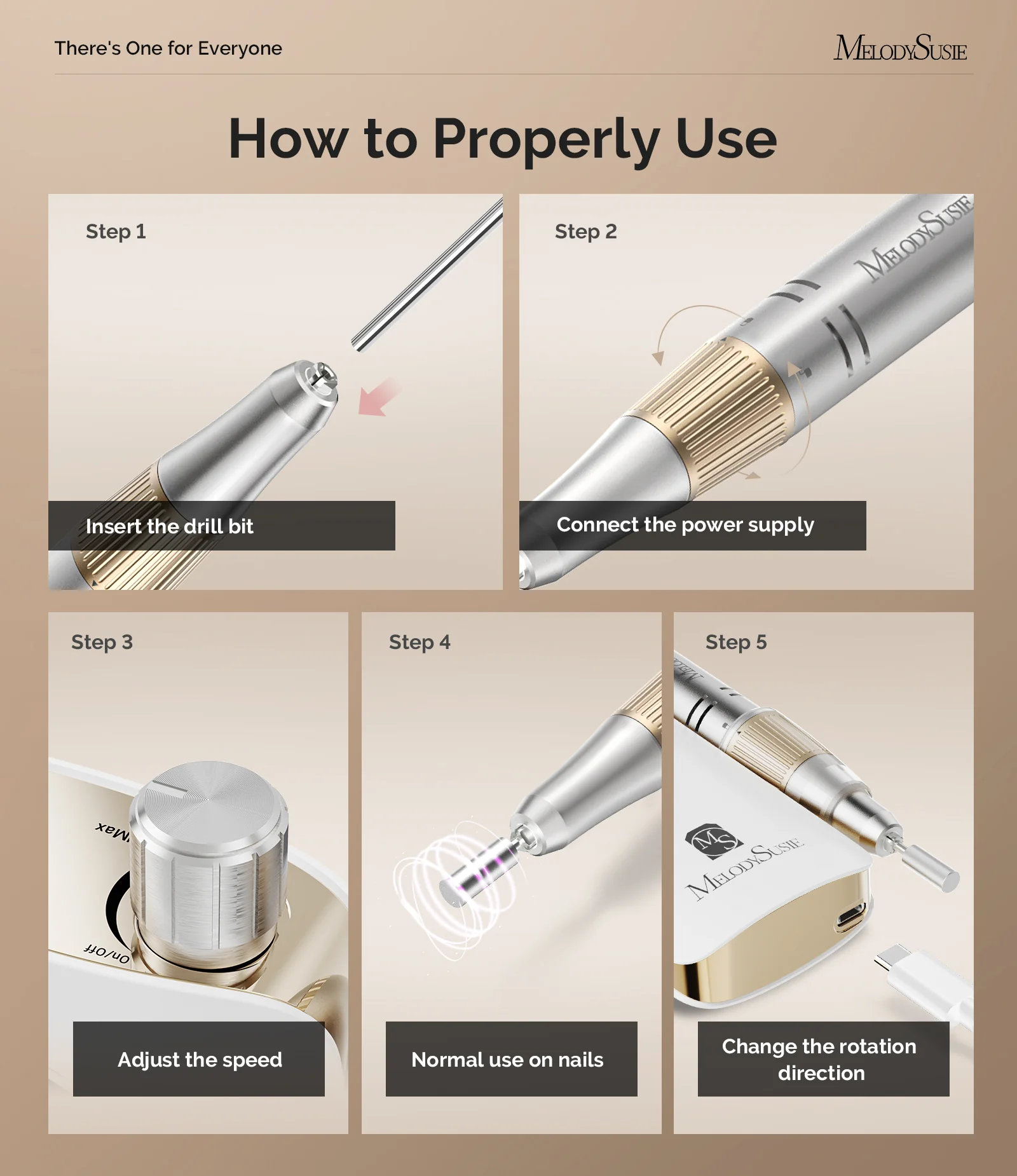 SC320F Clip-On Rechargeable Nail Drill 30,000RPM - White - Image 4