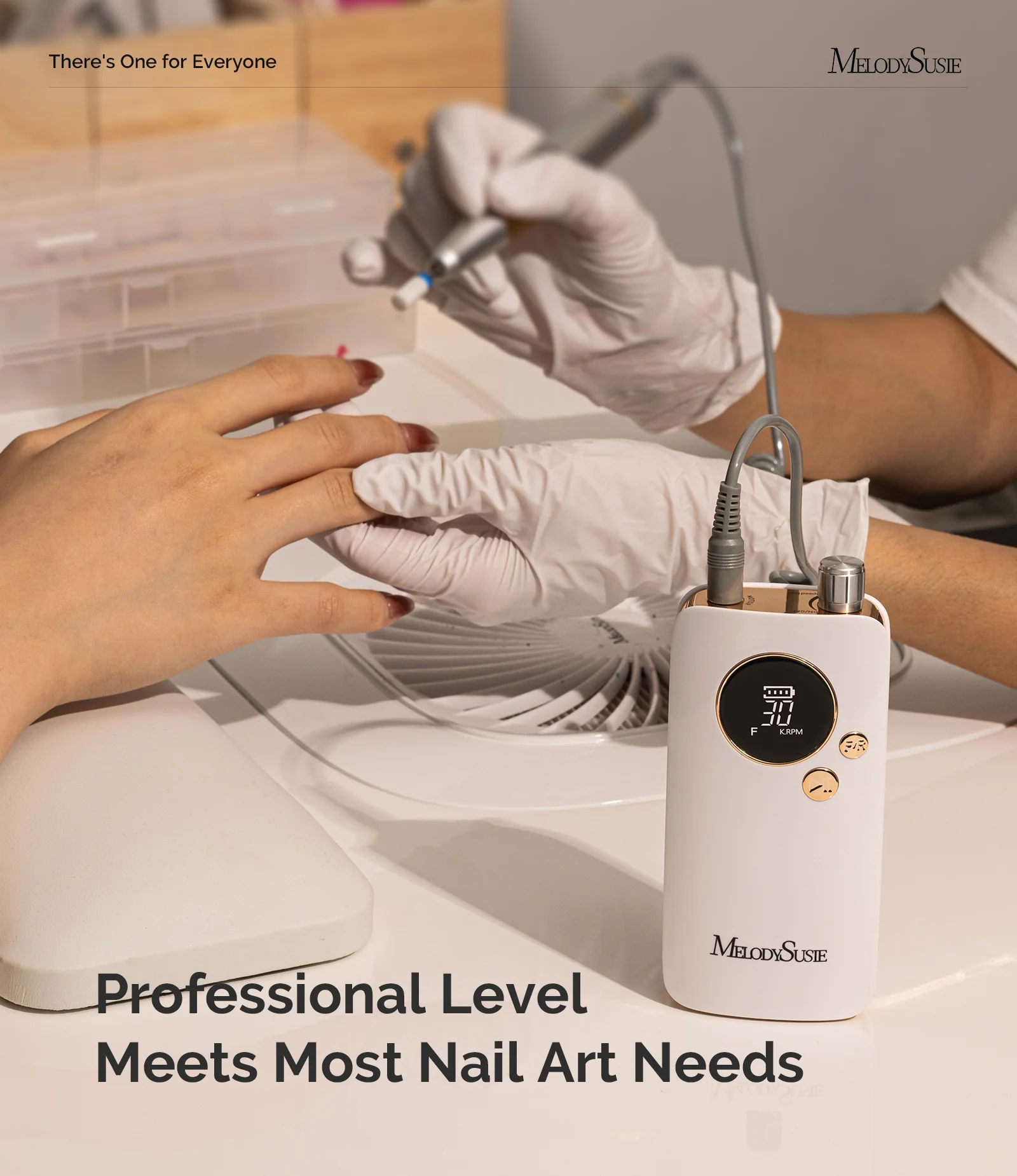 SC320F Clip-On Rechargeable Nail Drill 30,000RPM - White - Image 5