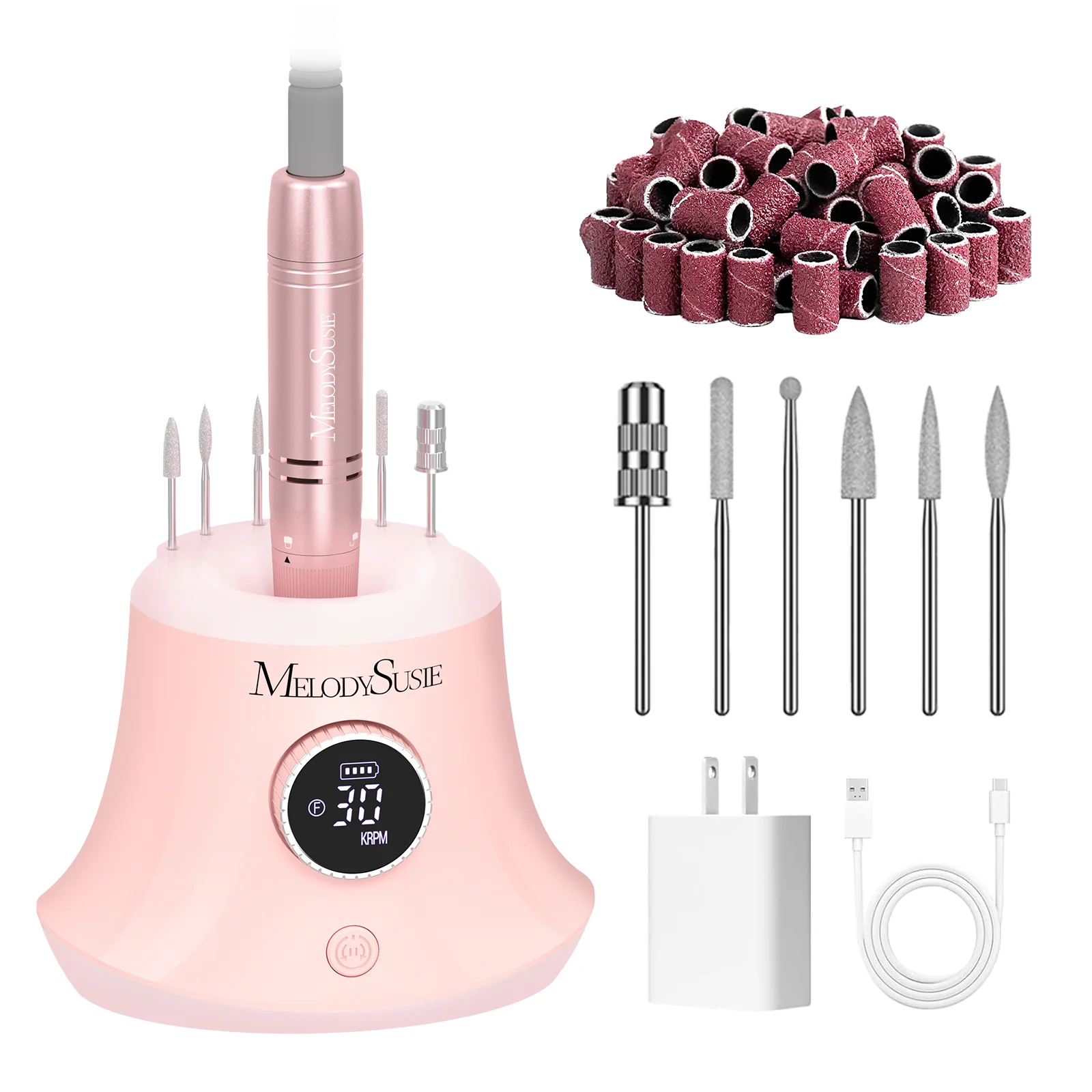SC320G Desktop Multifunctional Rechargeable Nail Drill 30,000RPM - Image 10
