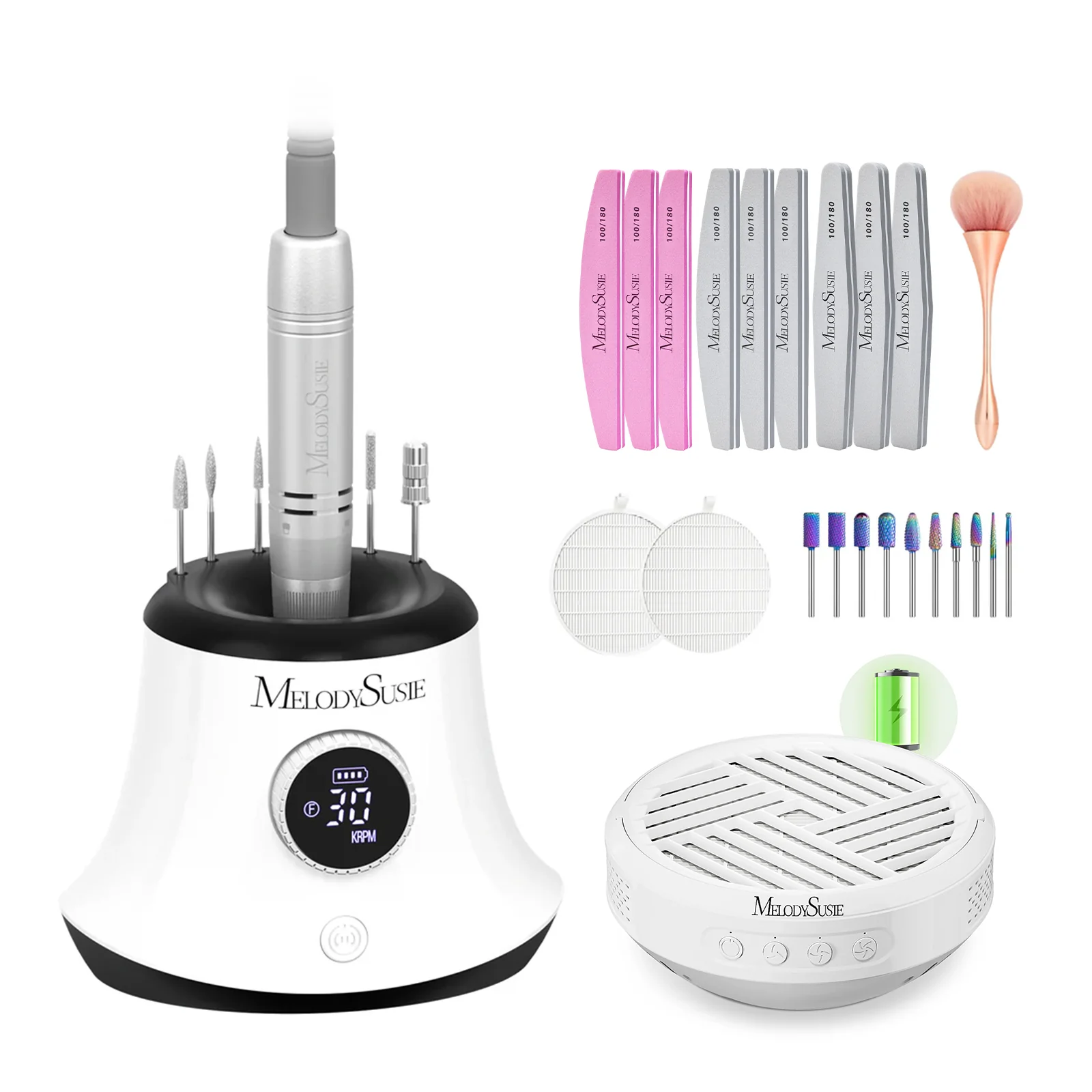 SC320G Desktop Multifunctional Rechargeable Nail Drill 30,000RPM - Image 9