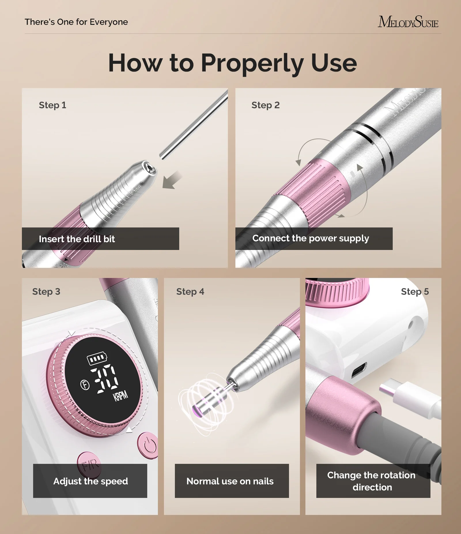 SC330G Clip-On Rechargeable 2-in-1 Nail Drill with Built-In Stand 30,000RPM - Image 5