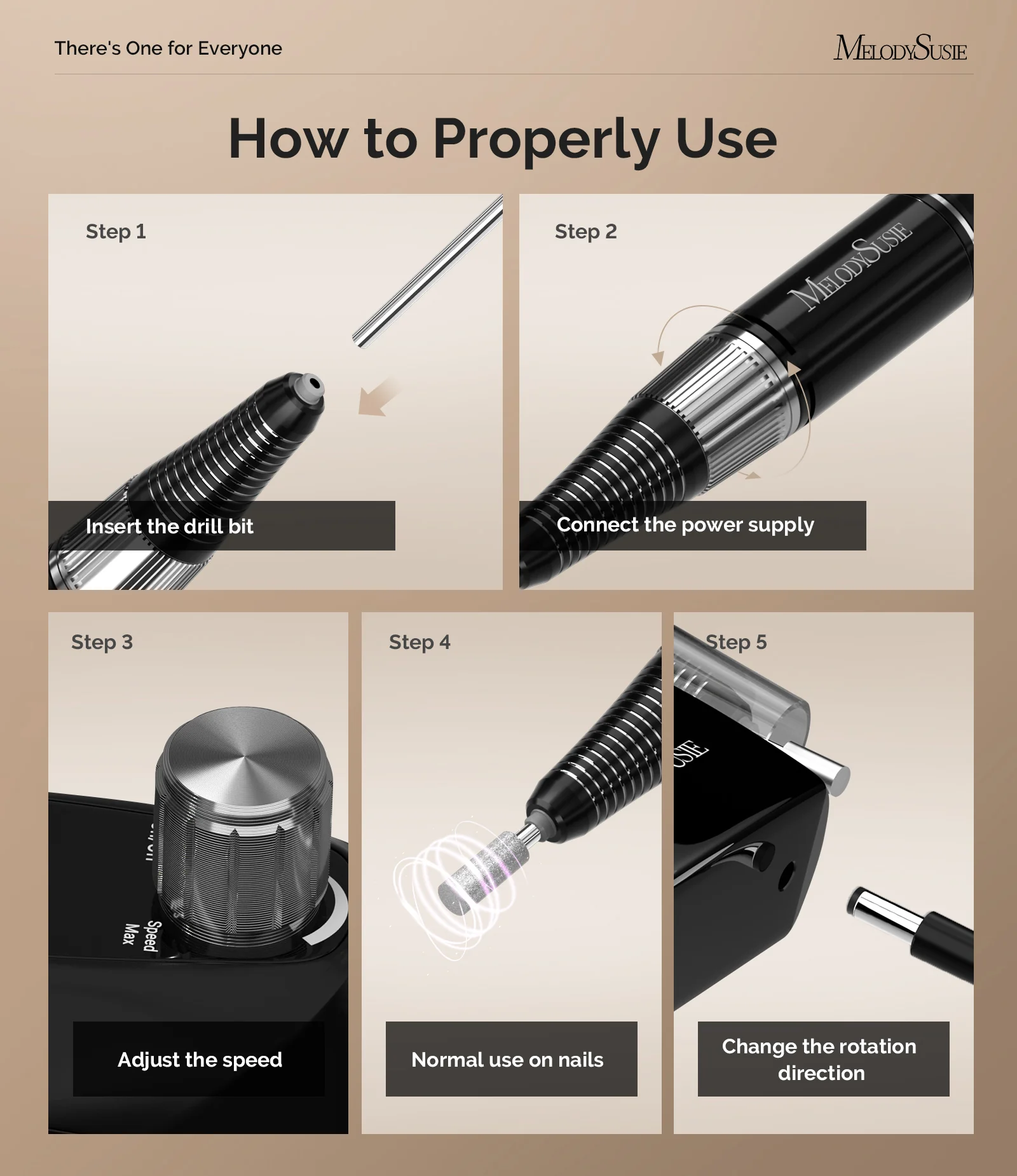 Selene(SC320D) Rechargeable Nail Drill 30,000 RPM (Black) - Image 4