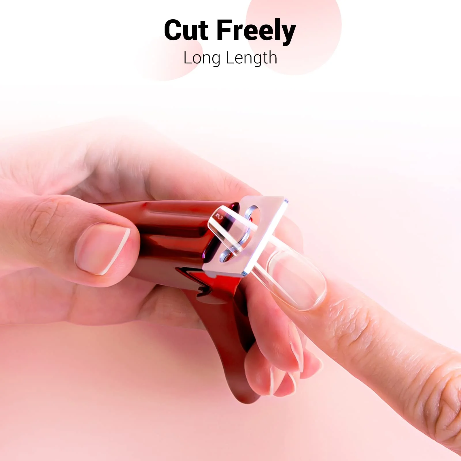 Short Almond Nail Tips – Clear Half Cover - Image 3