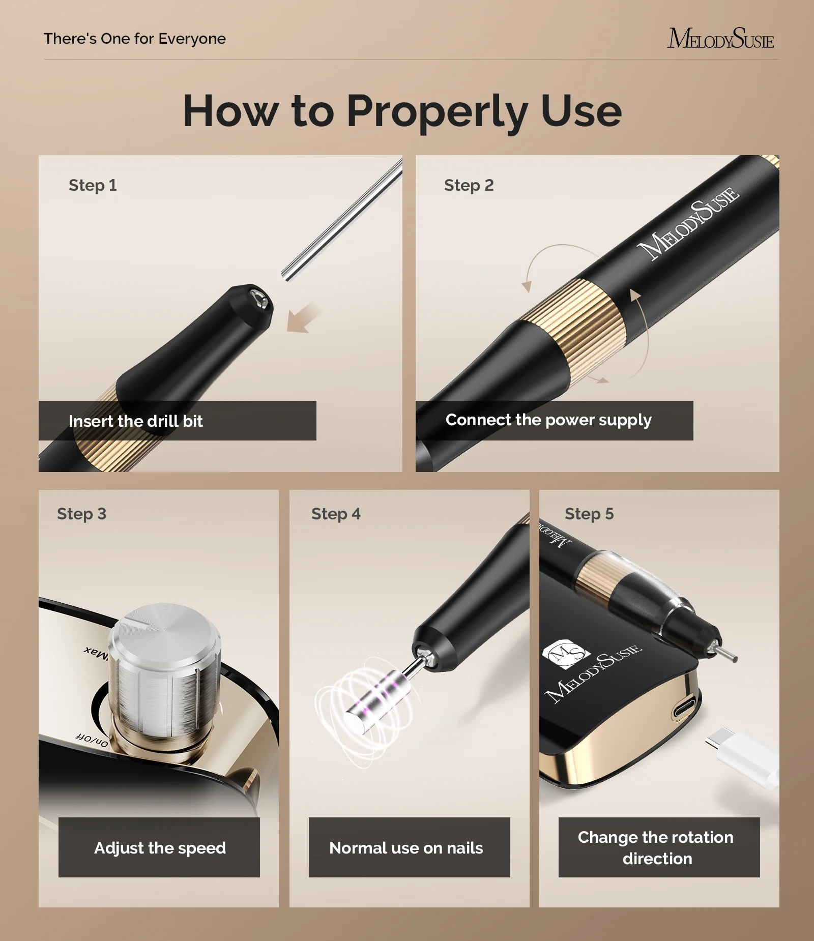 SM200F Clip-On Advanced Rechargeable Nail Drill 35,000RPM - Black - Image 3