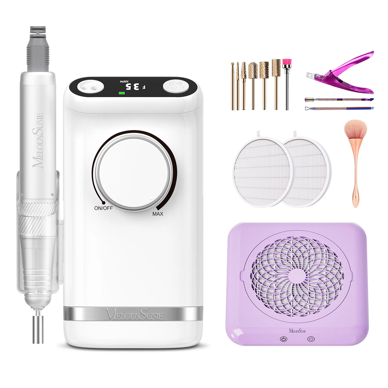 SM320G Clip-On Advanced Rechargeable 2-in-1 Nail Drill with Tilted Display Design 35,000RPM - Image 10