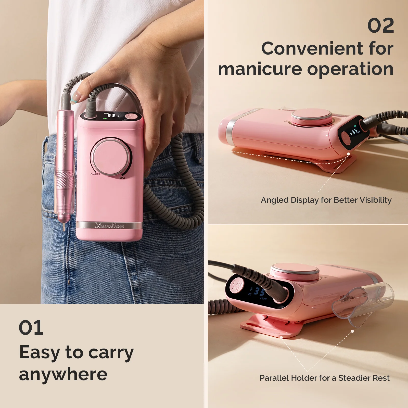 SM320G Rechargeable 35,000RPM Nail Drill Gift Box - Image 4