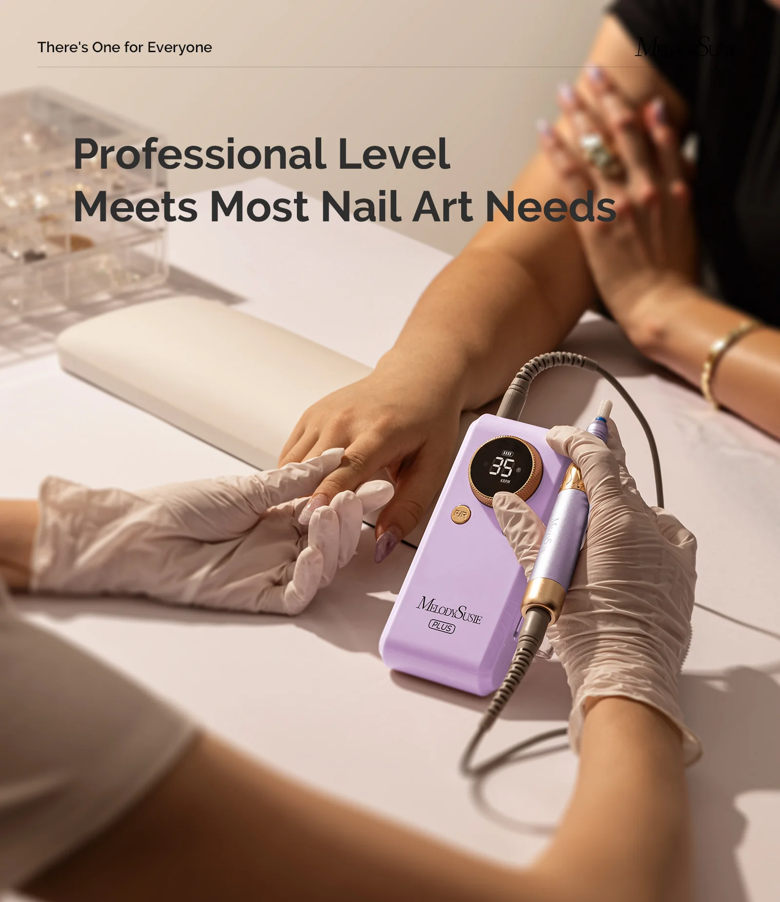 SM330G Clip-On Advanced Rechargeable 2-in-1 Nail Drill with Built-In Stand 35,000RPM - Purple - Image 7
