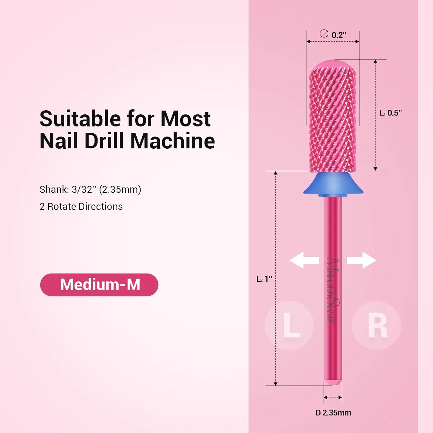 Small Barrel Smooth Top Tungsten Carbide Nail Drill Bits - Medium - Image 2