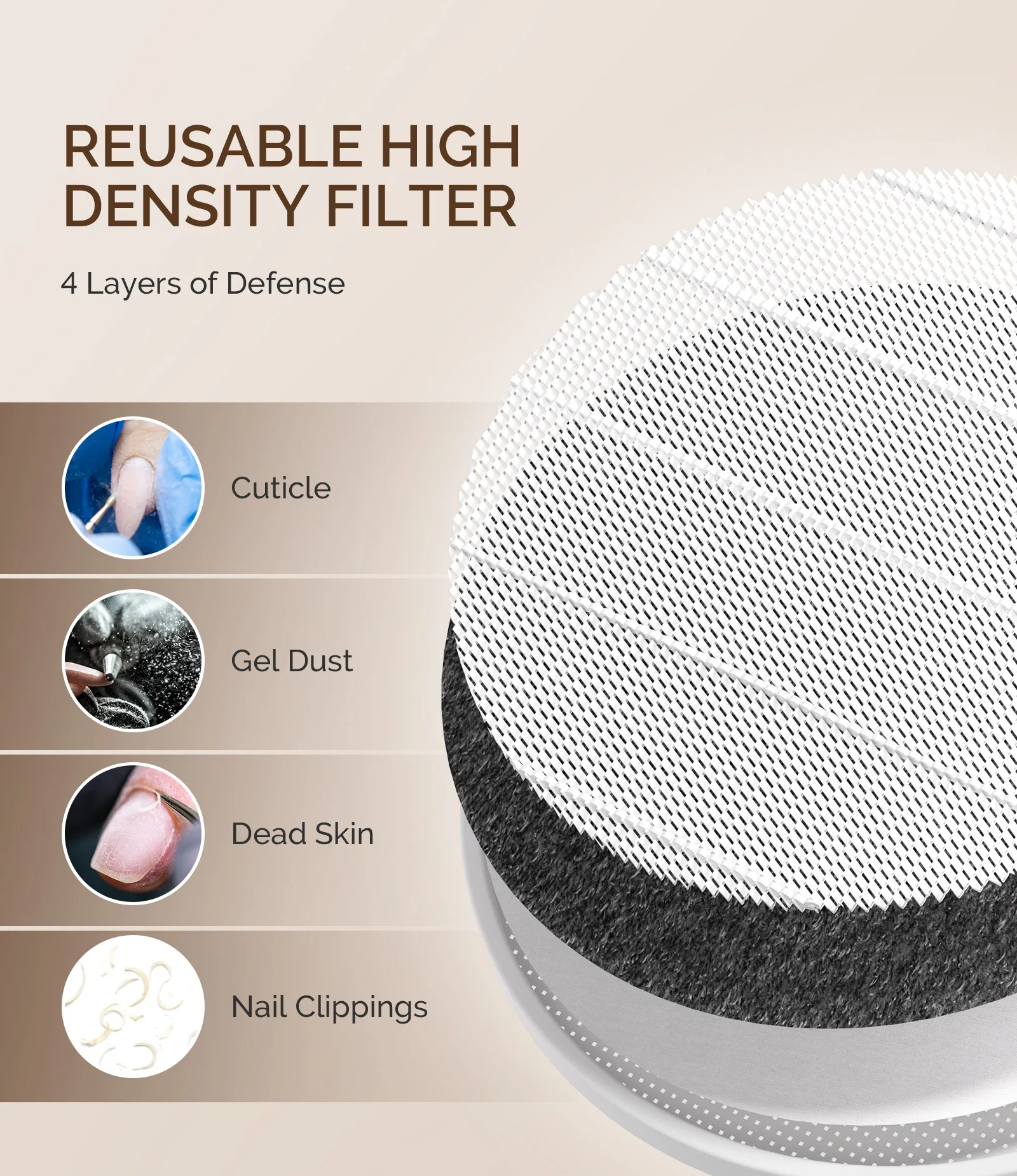 SProR Cordless & Rechargeable Nail Dust Collector - White - Image 7