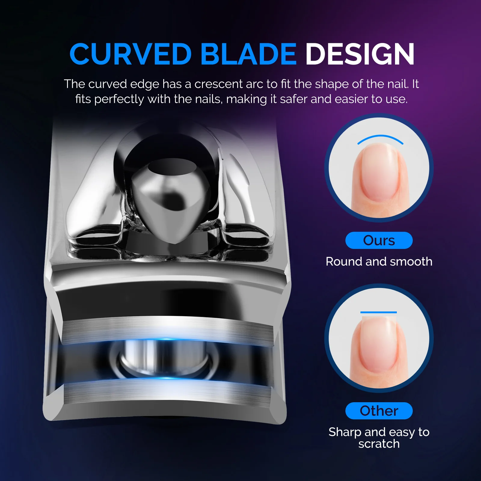Stainless Steel Nail Clippers 2 in 1 Kit - Blue - Image 4