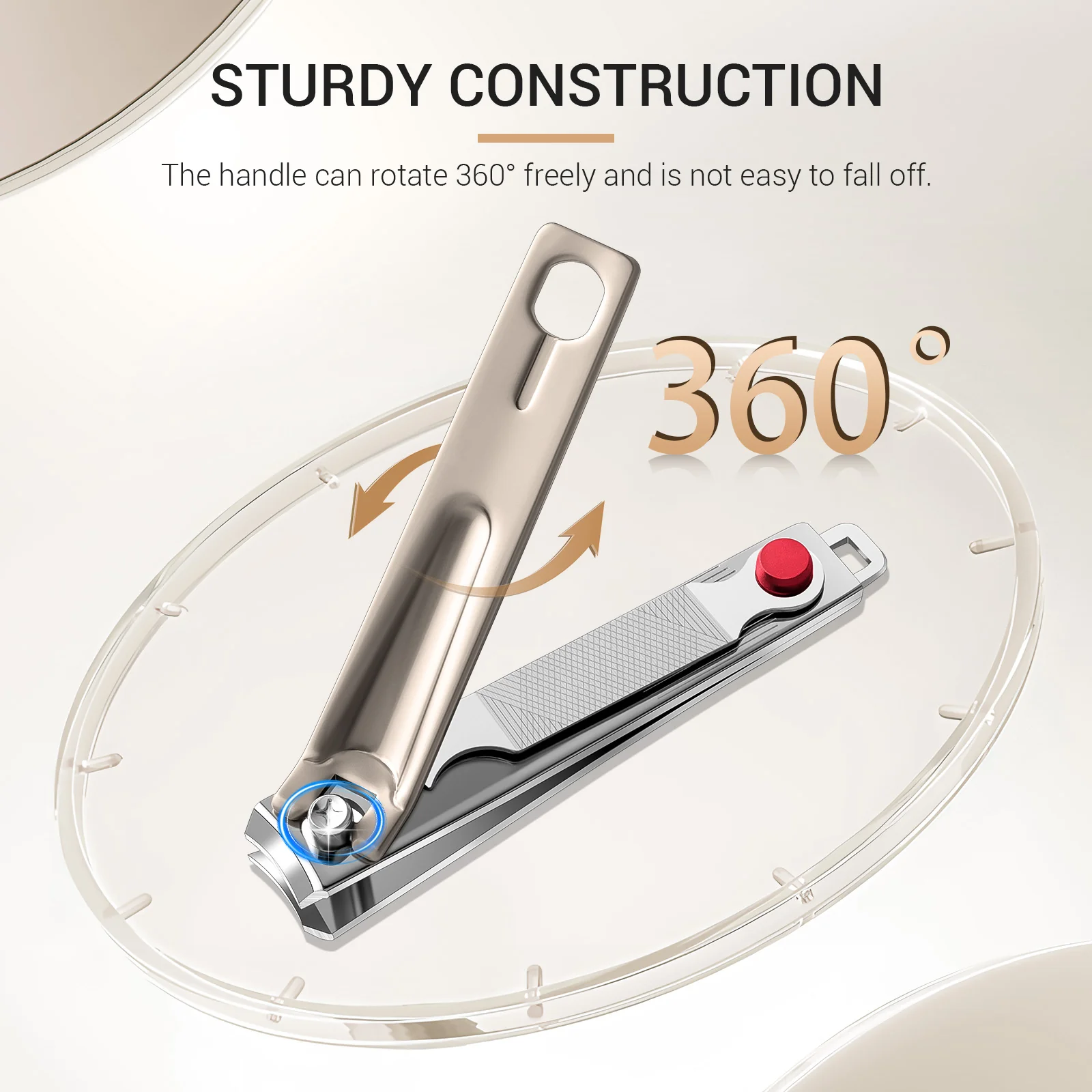 Stainless Steel Nail Clippers 3 in 1 Kit - Champagne - Image 5