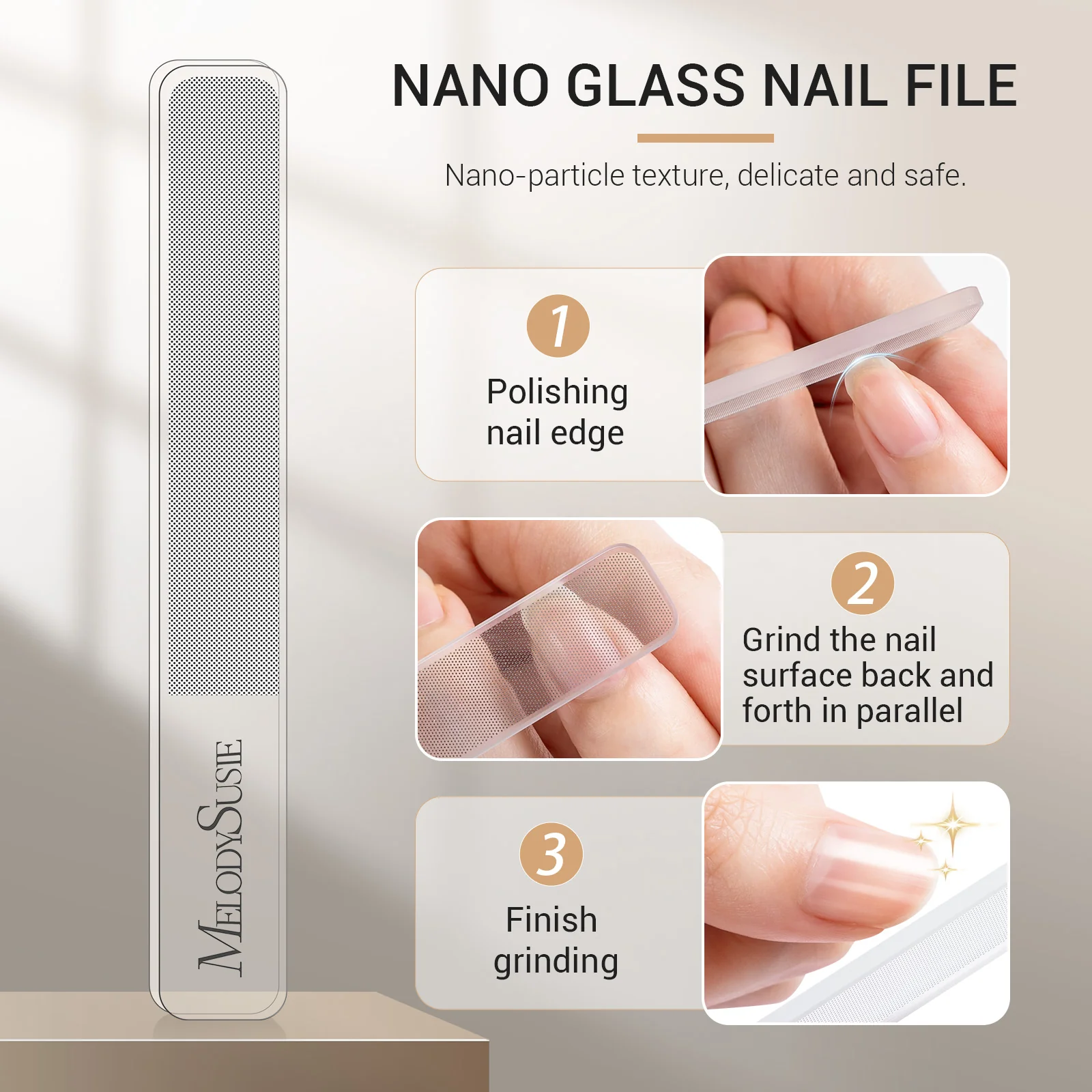 Stainless Steel Nail Clippers 3 in 1 Kit - Champagne - Image 6