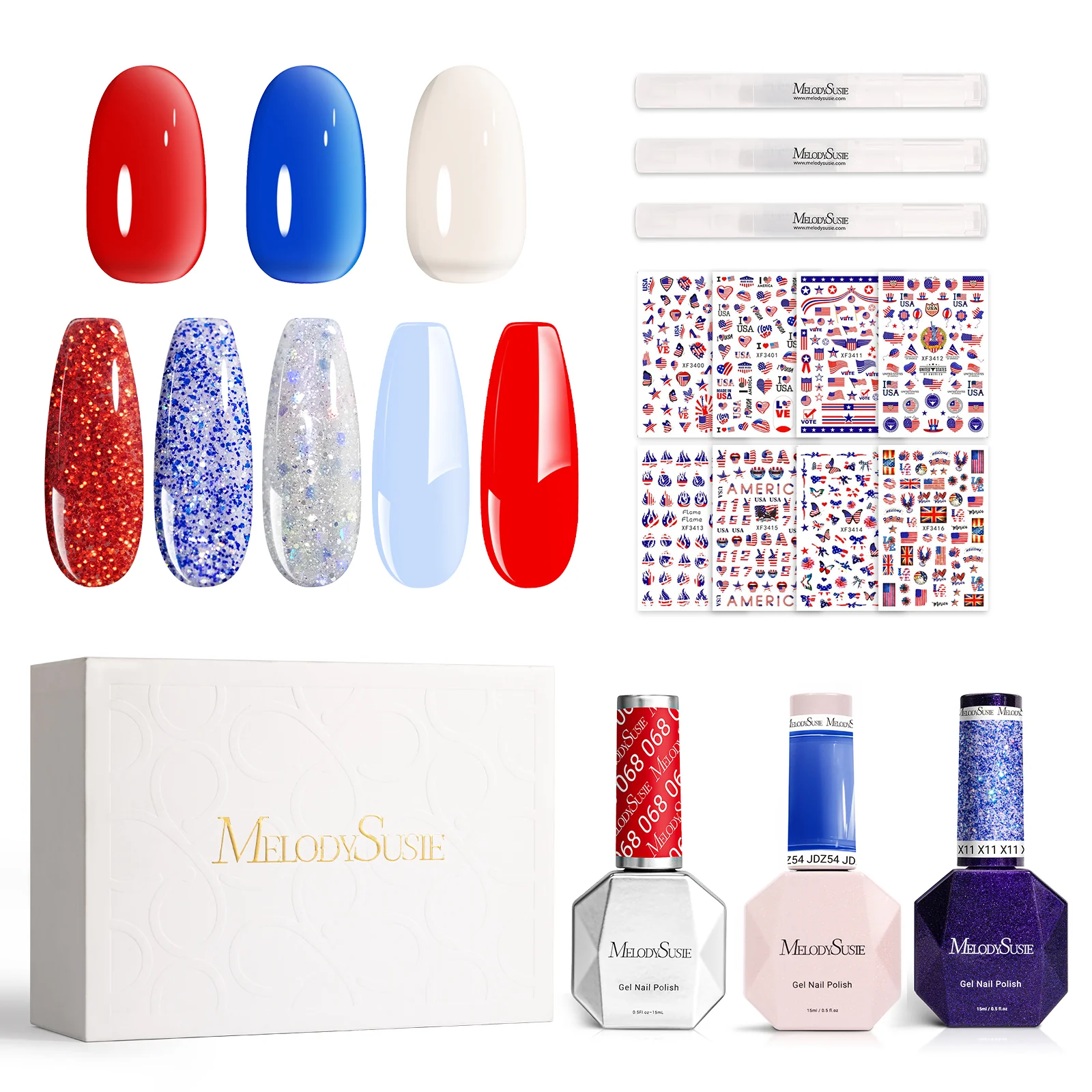 Independence Day Gel Nail Polish Gift Box - 8 Colors - Image 5