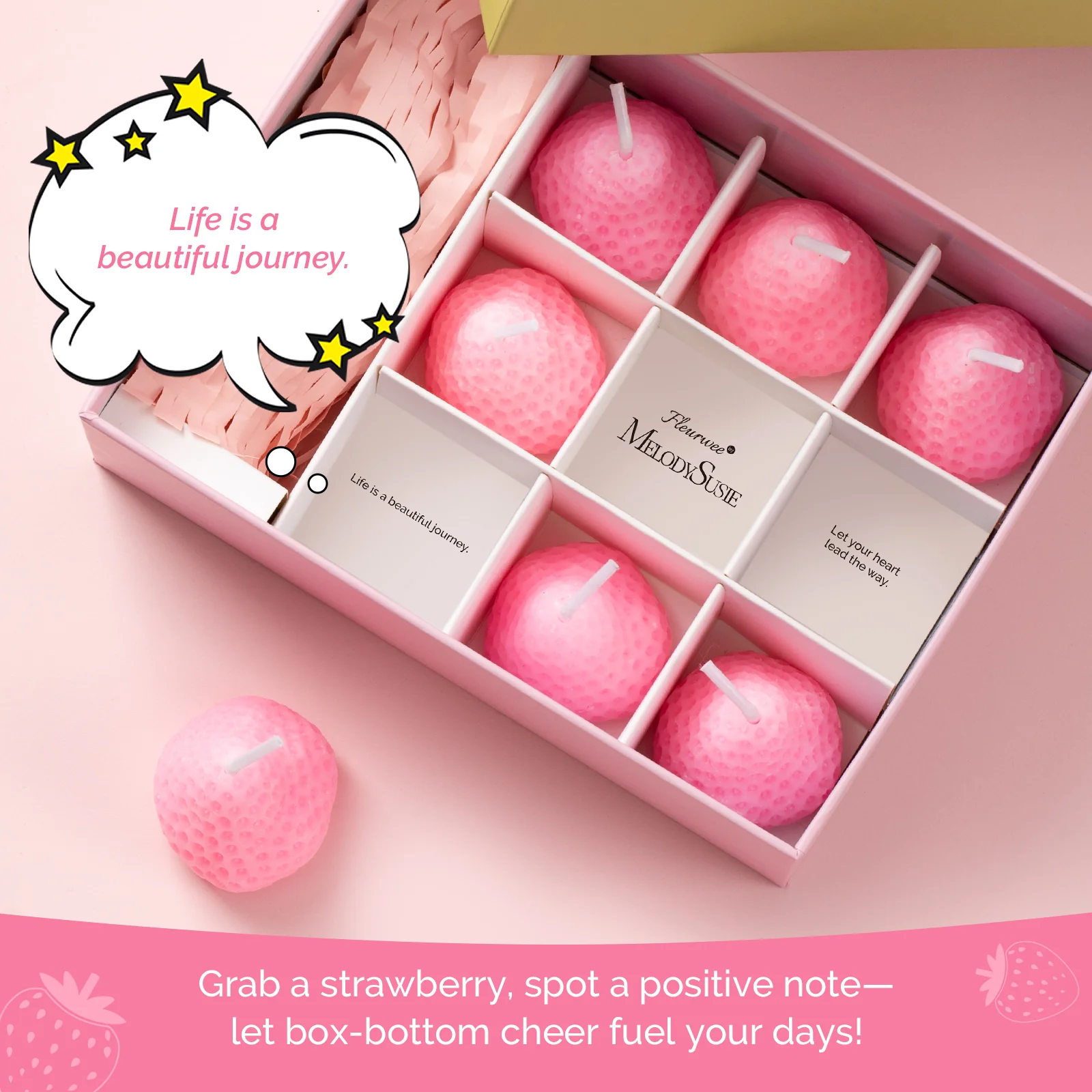 Strawberry-Shaped Scented Candle Gift Set - Image 14