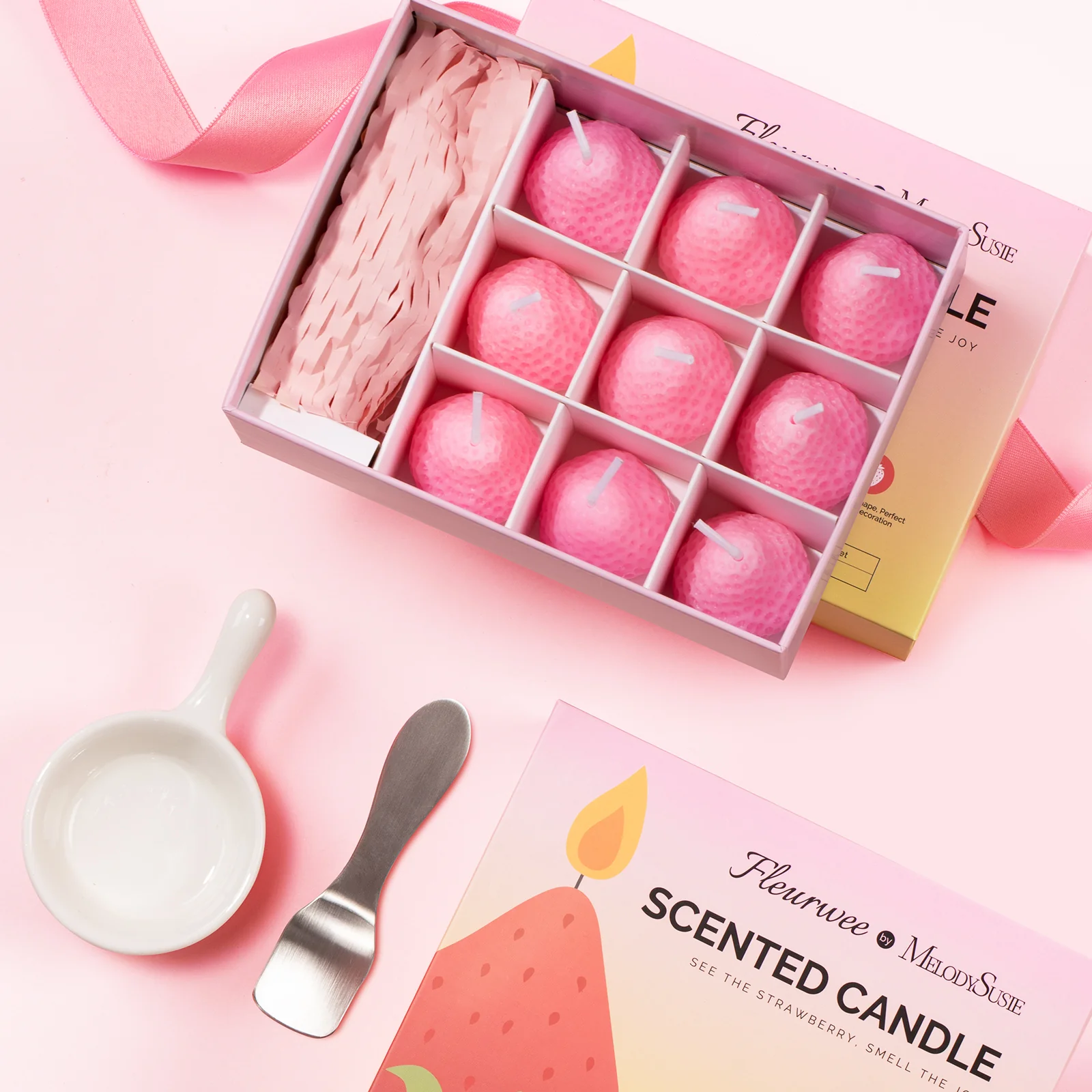 Strawberry-Shaped Scented Candle Gift Set - Image 18